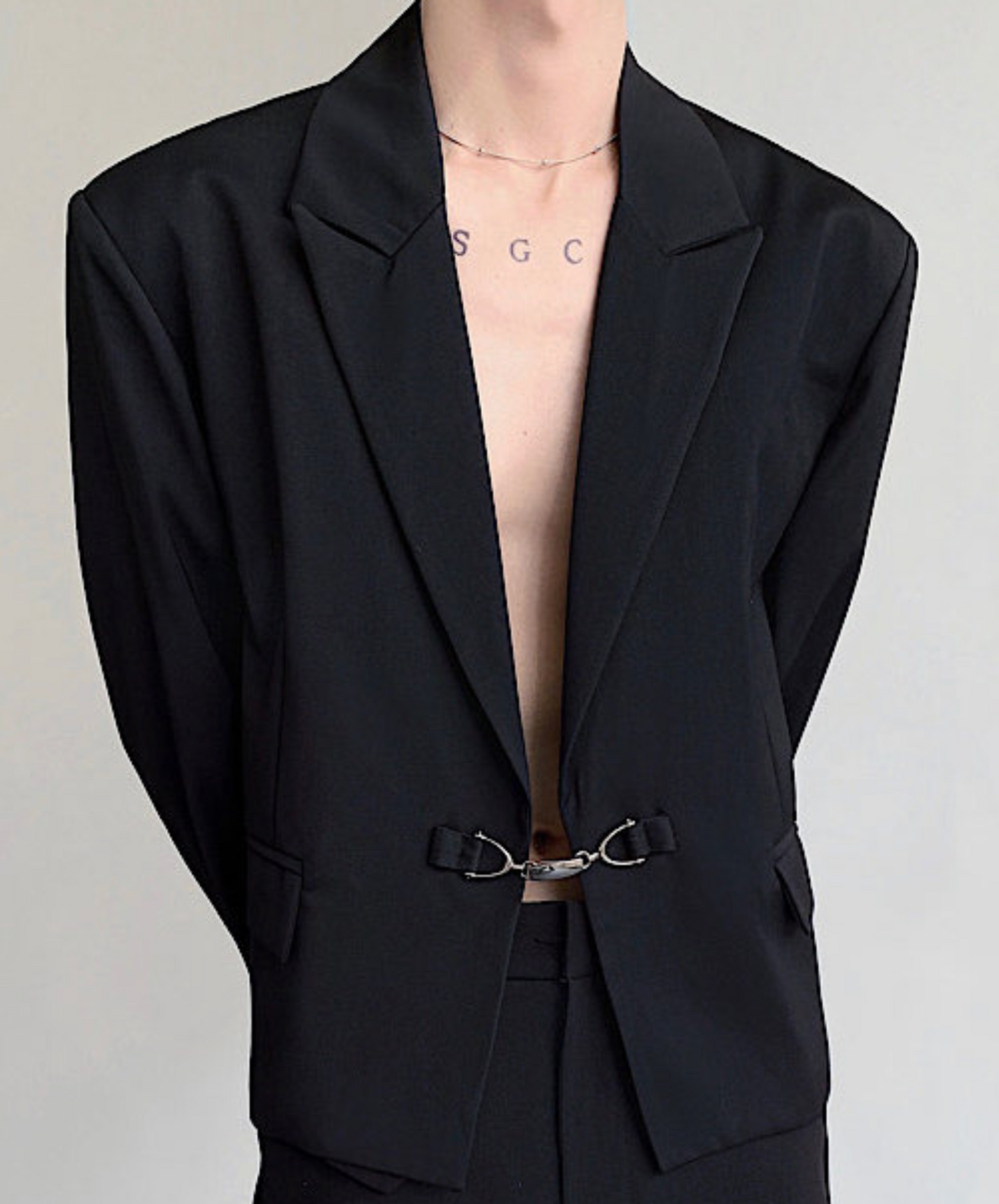 silver buckle loose jacket EN2472