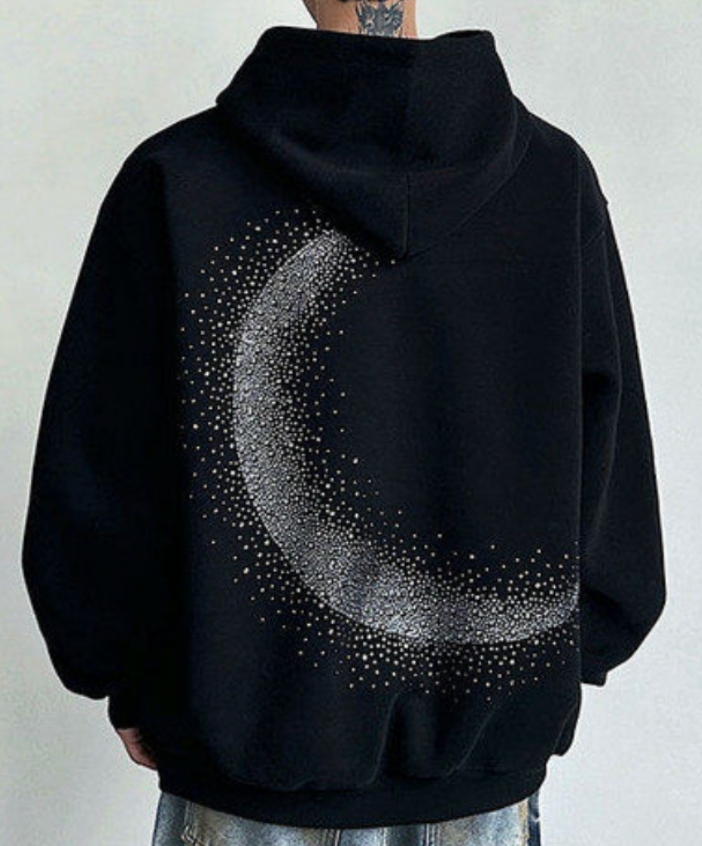 moon rhinestone loose hoodie EN2690
