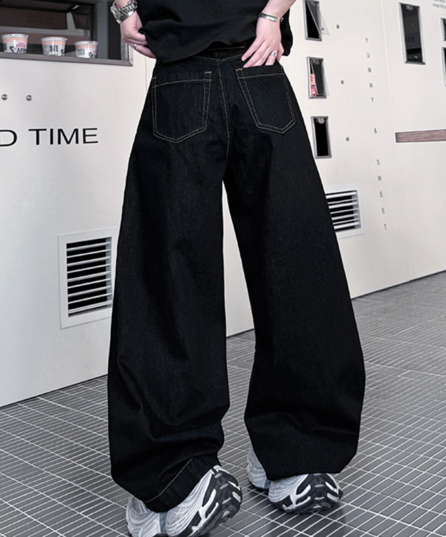 retro straight loose style wide pants EN2099