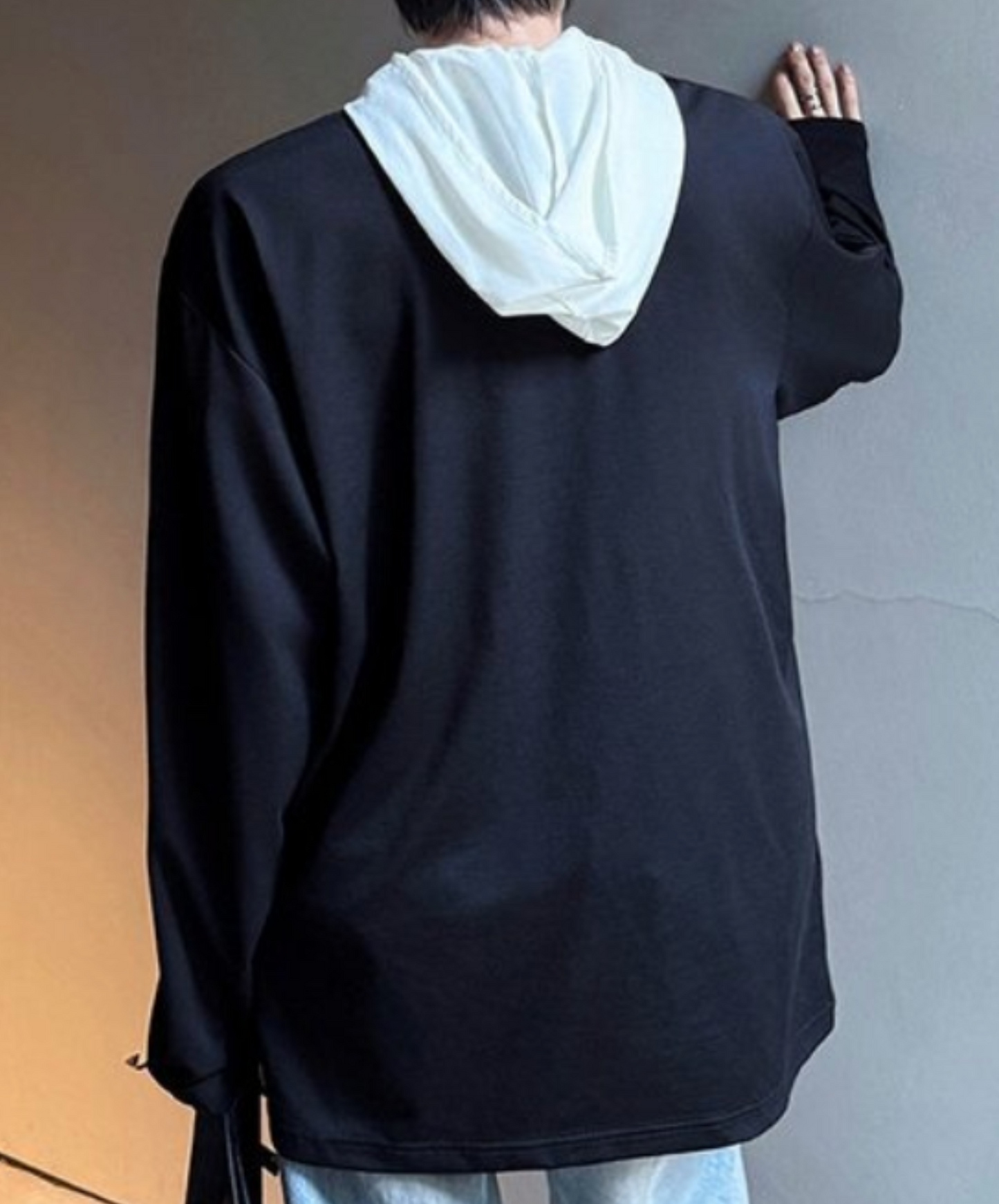 self-tie hood long t-shirt EN2311
