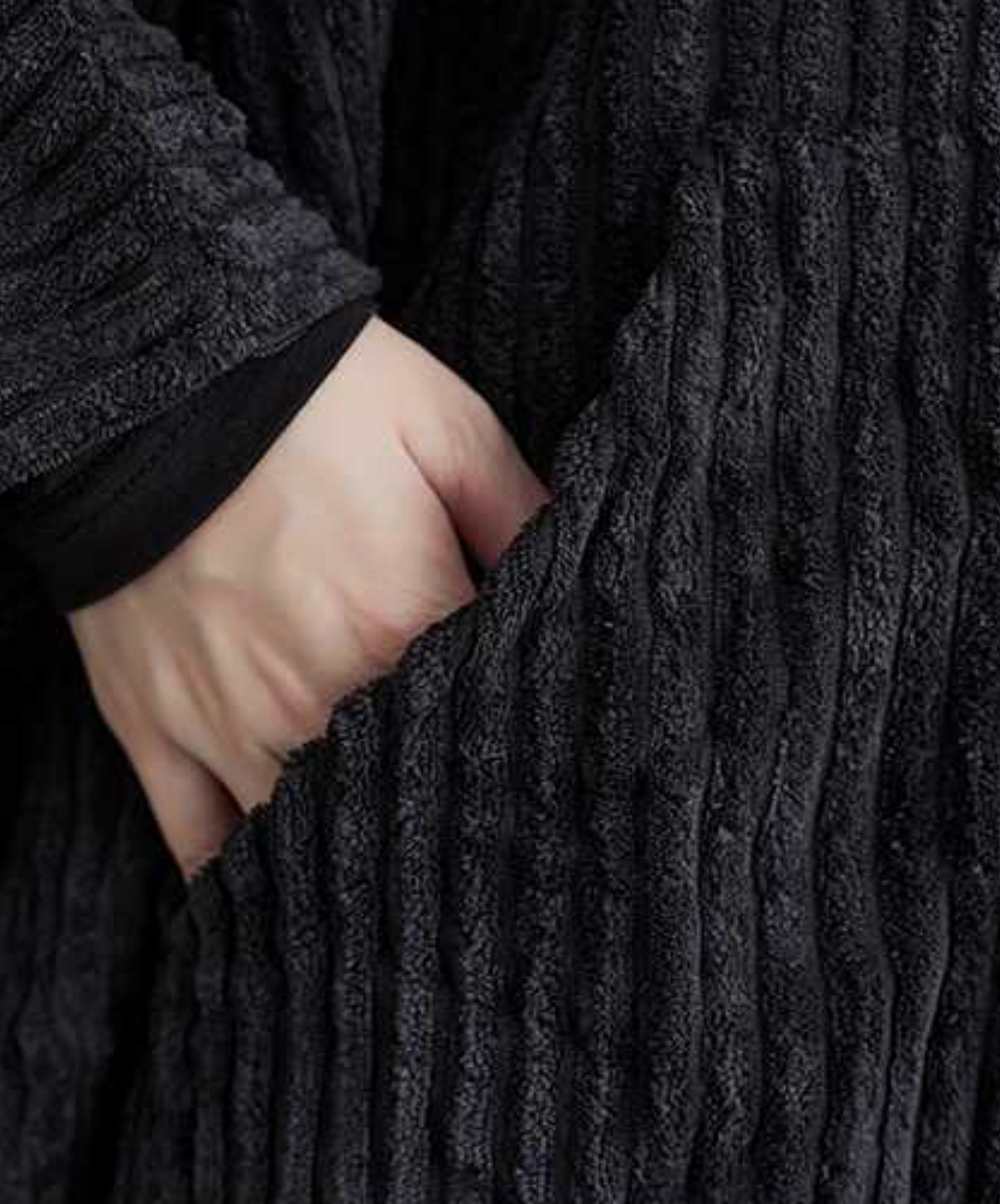 corduroy poncho hoodie EN2443