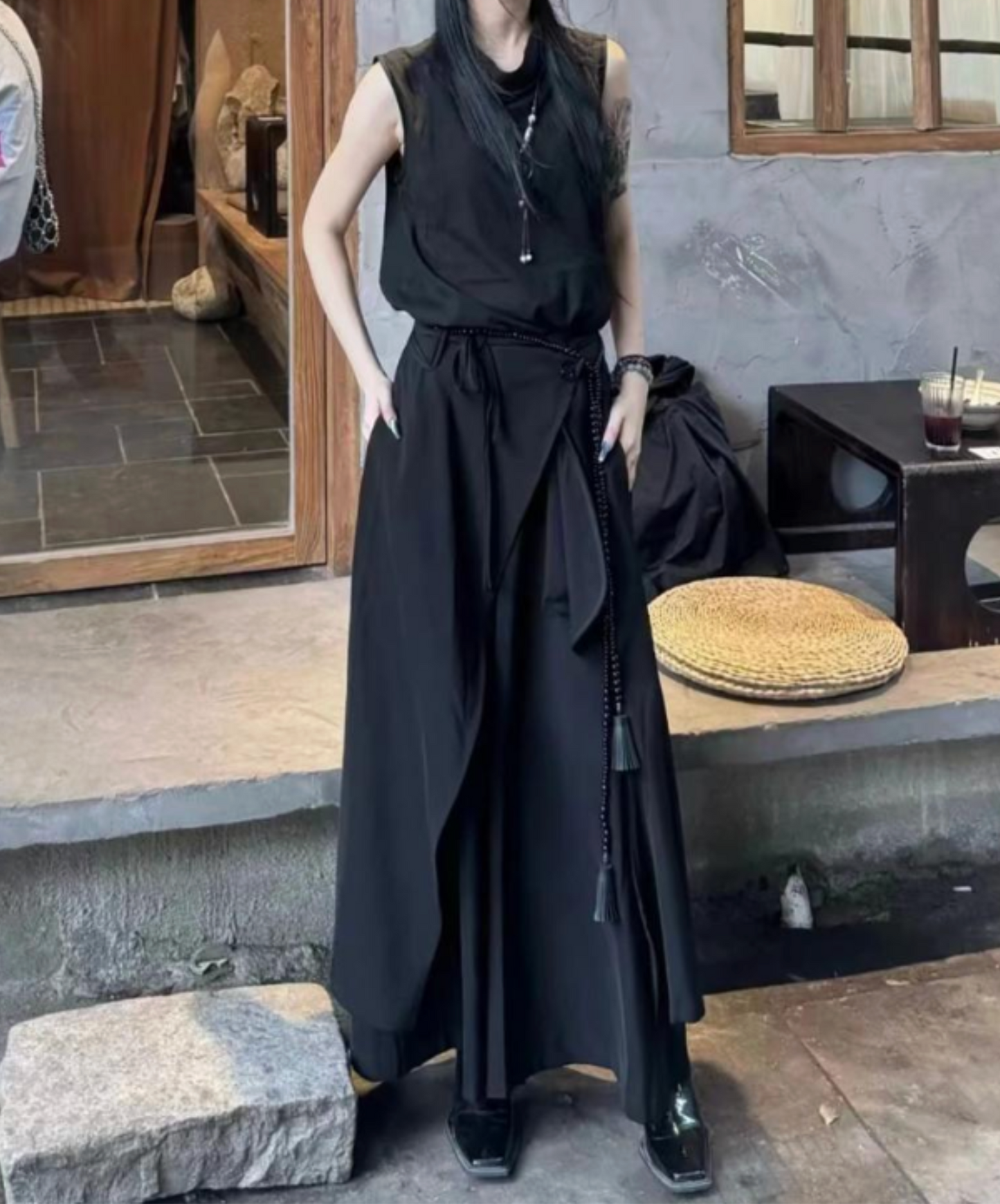 dark retro hakama pants EN2411