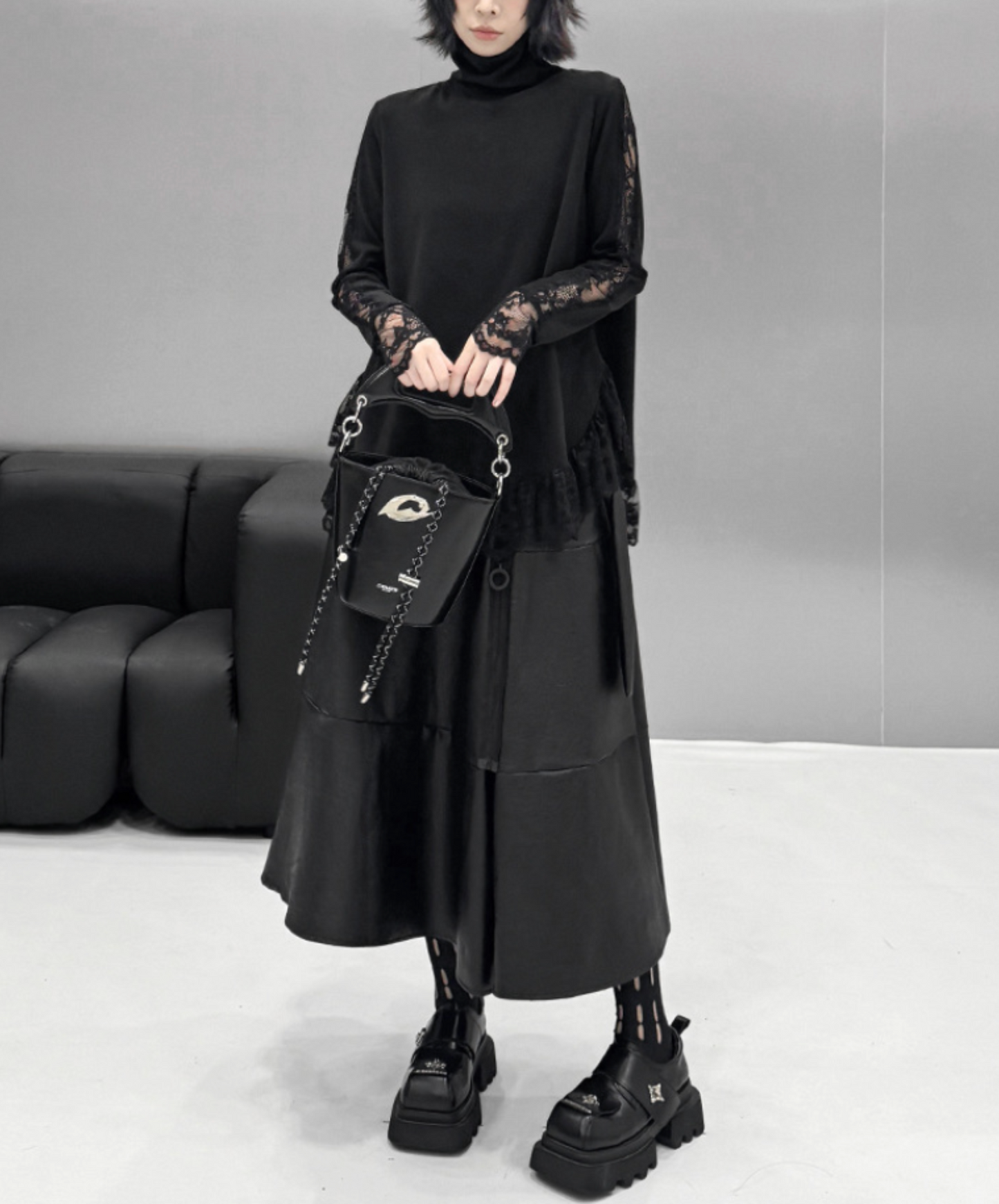 lace line frills t-shirt EN2446