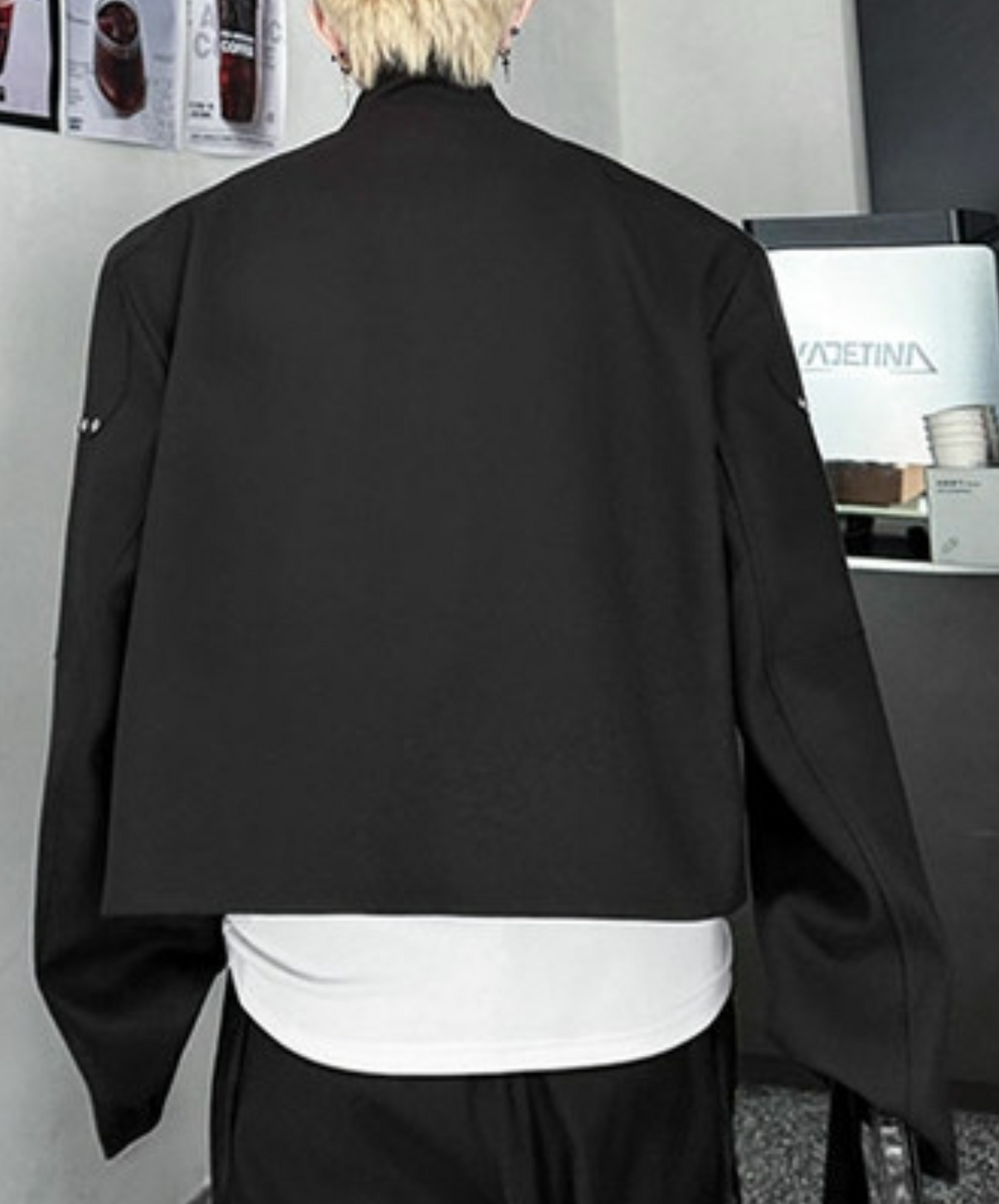 4 zipper and rivet decoration jacket EN2403