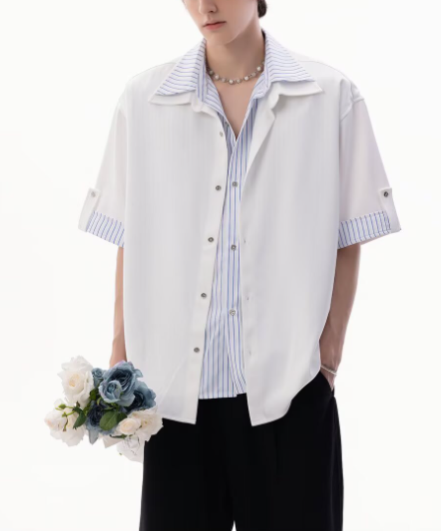 two-piece design stripe shirt EN2971