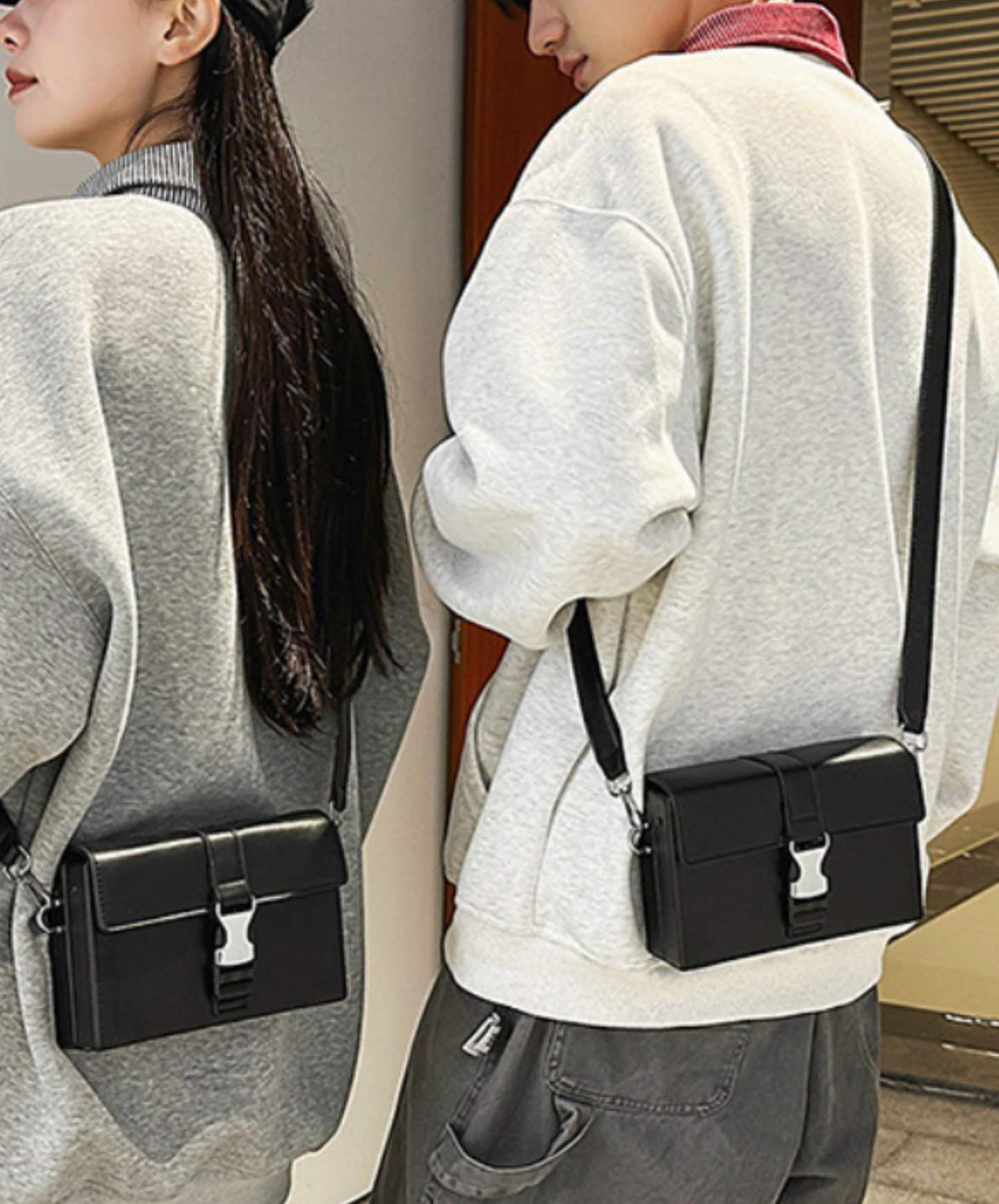 metal buckle square shoulder bag EN2103