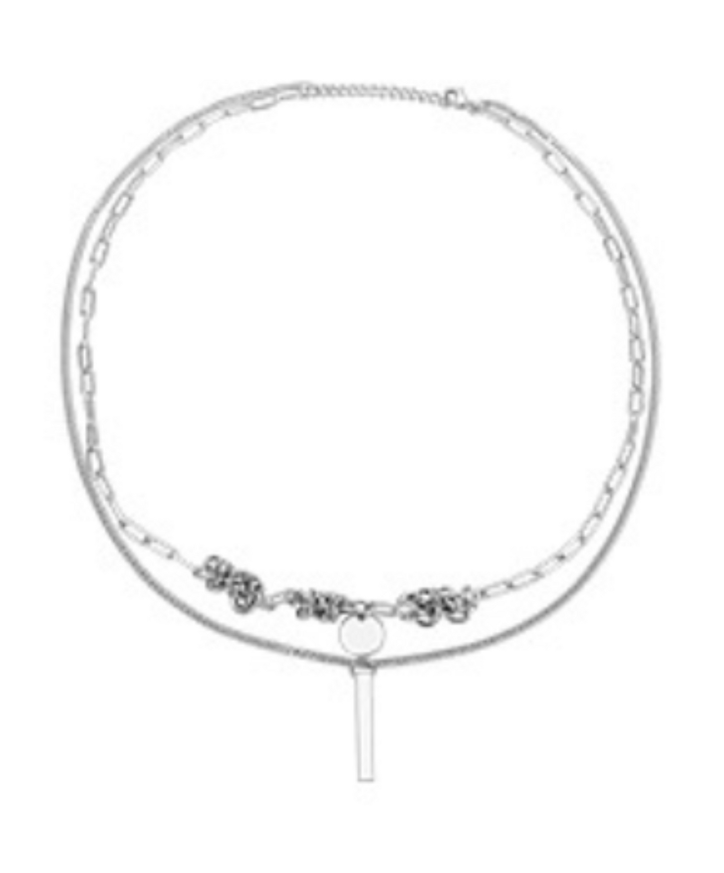 double chain titanium necklace EN1594