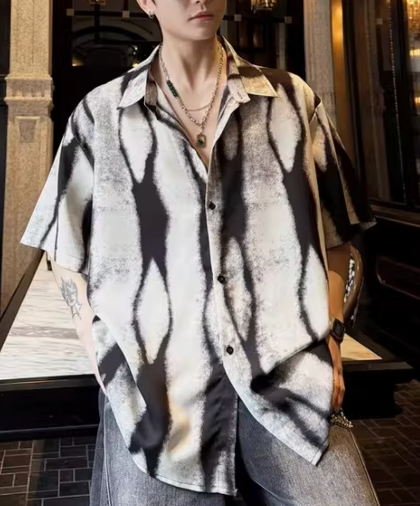 vintage tie-dye stripes shirt EN2792