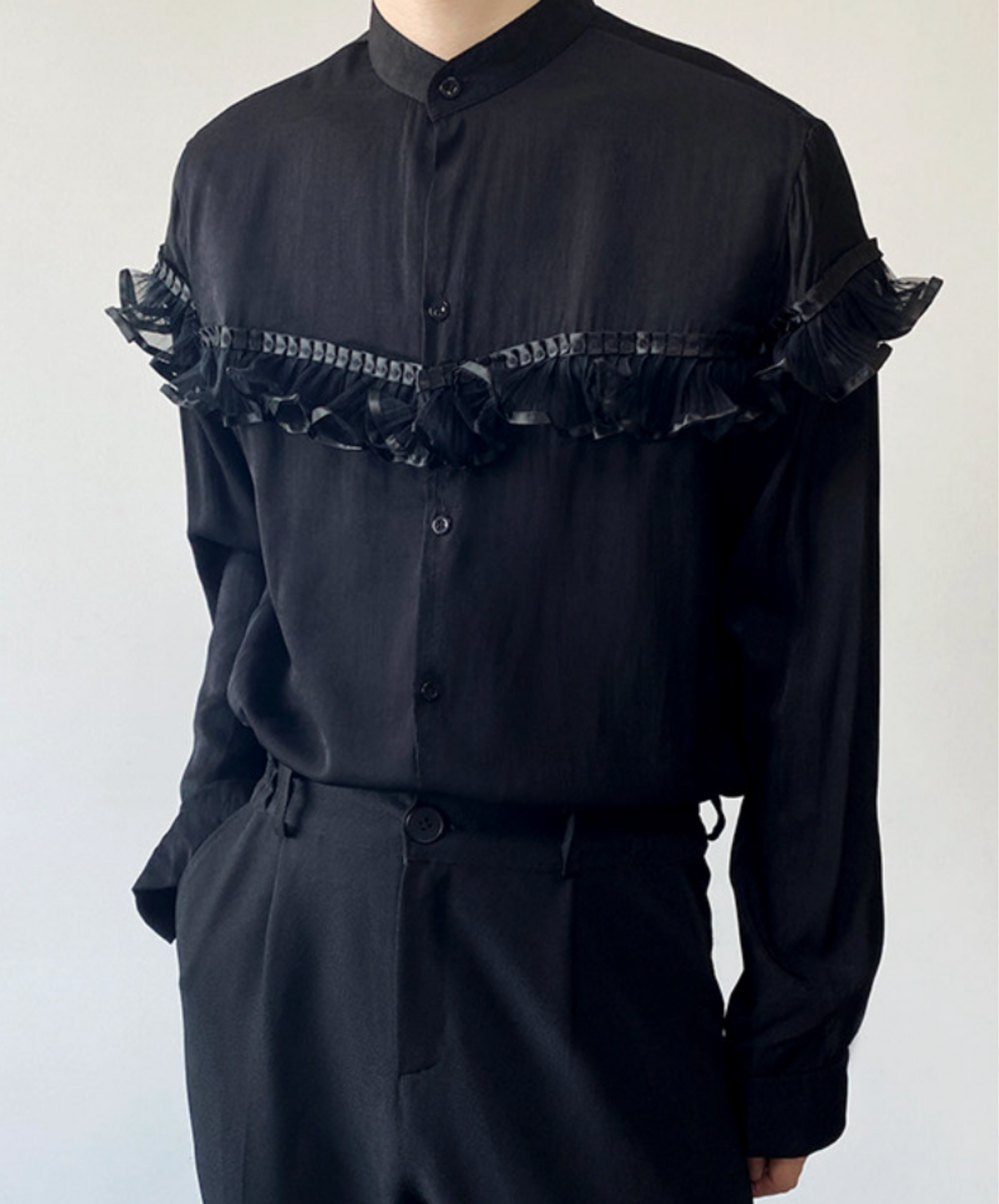 royal style lace trim shirt EN2671