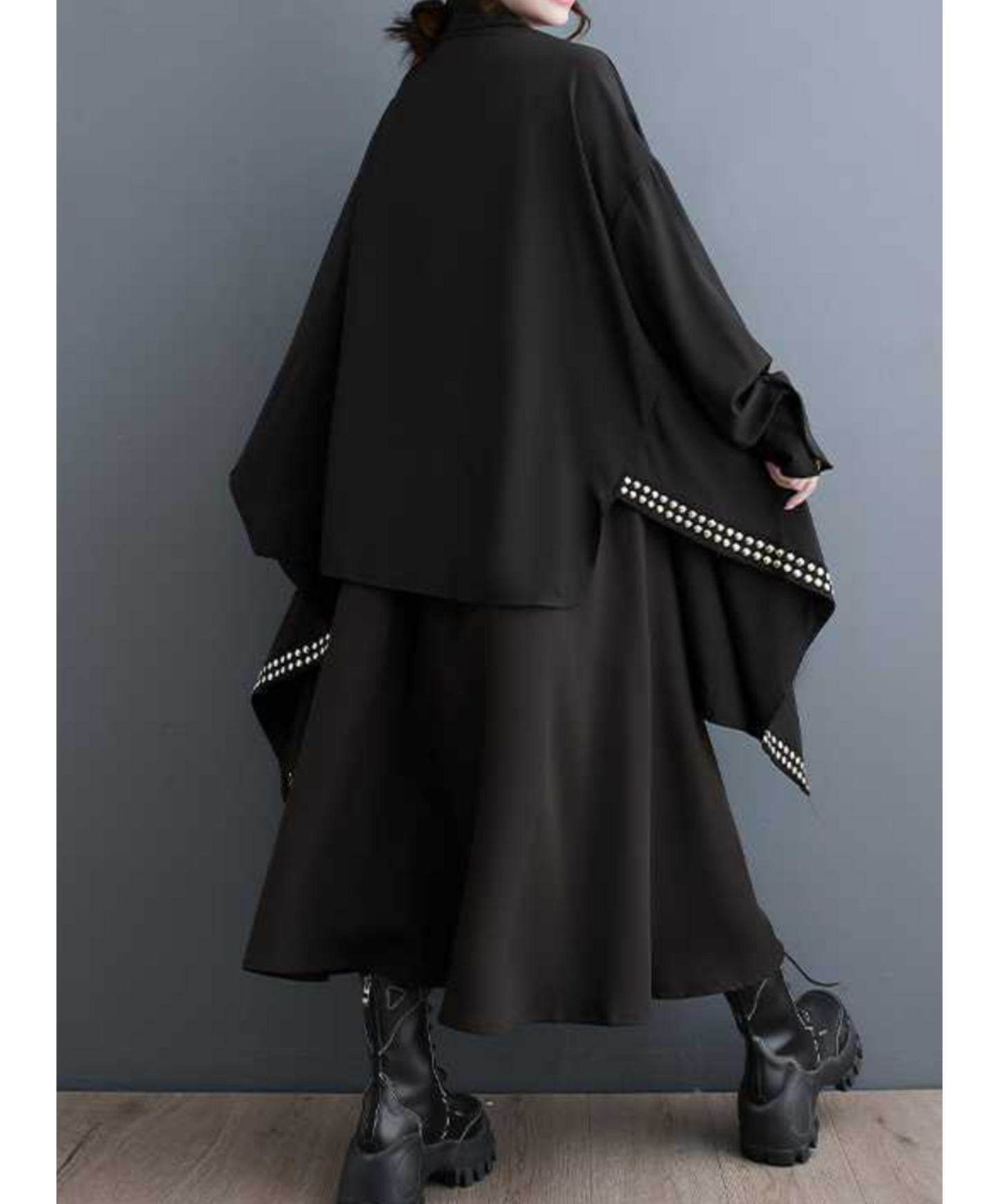 dark rivet collage dress long shirt EN1658