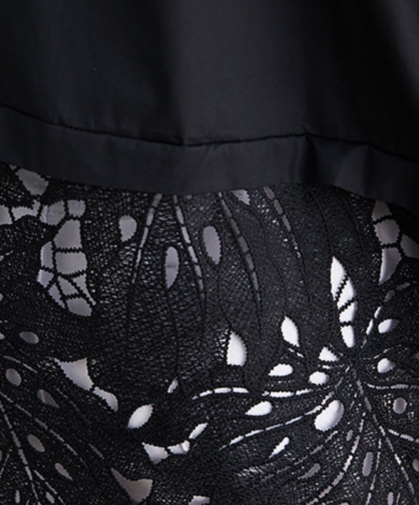 leaf motif lace fishtail long shirt EN2294