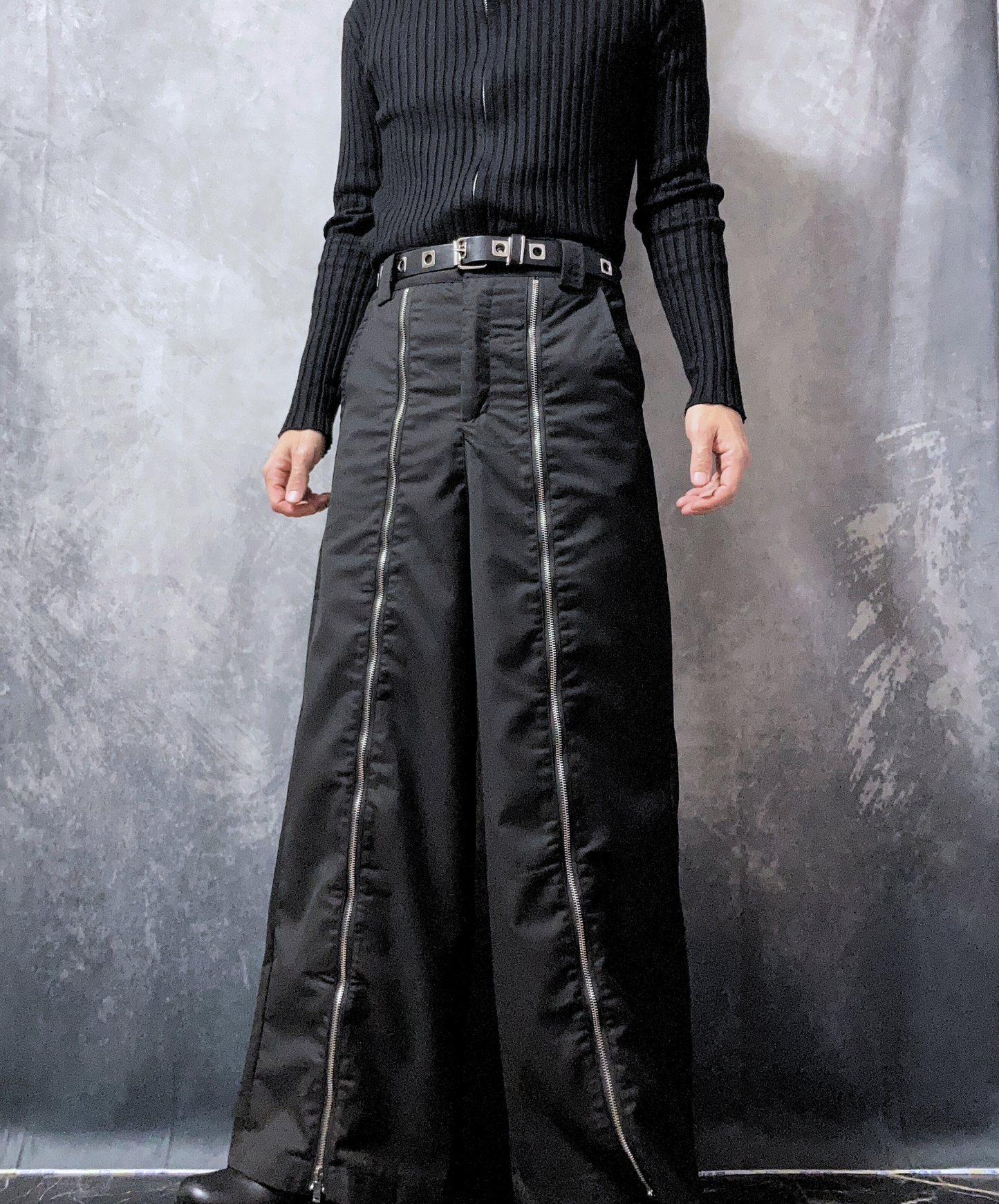 【style64】dark mode outfit set EN1883(jacket + sweater + pants set)