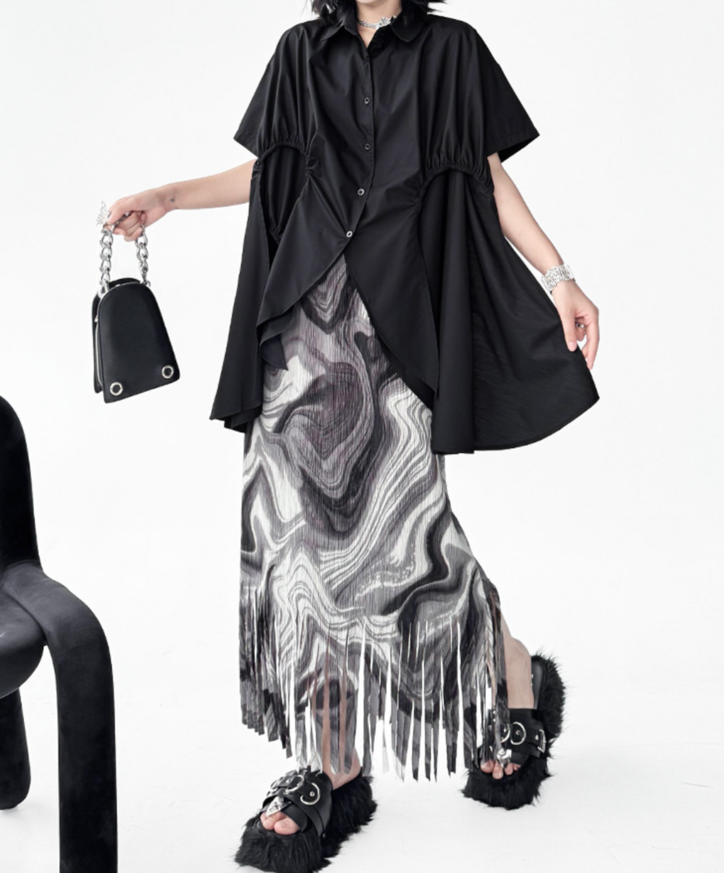 dark special browsing design long shirt EN2317