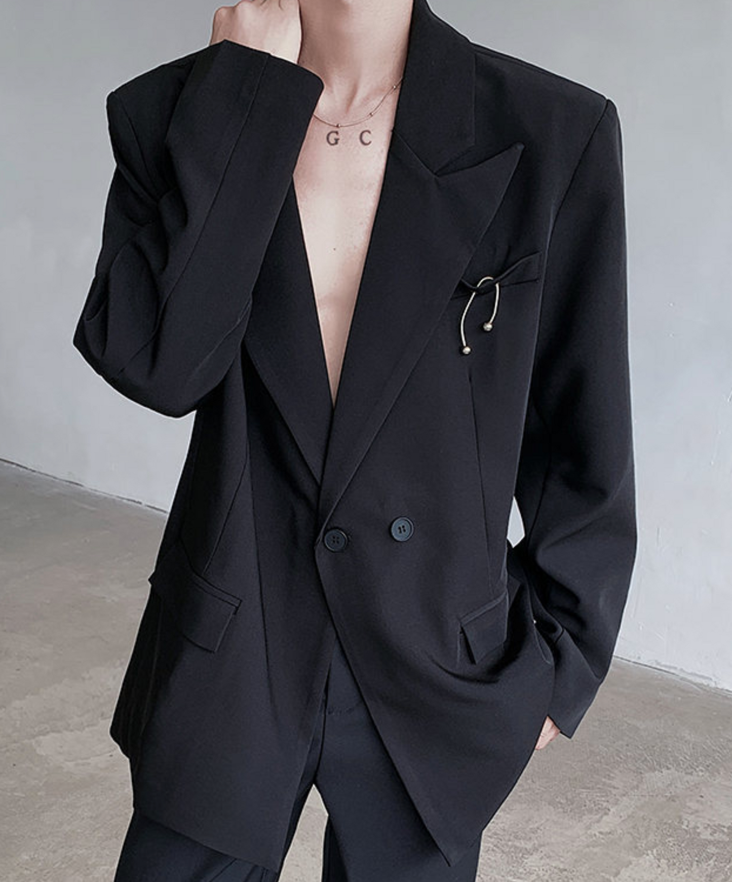 sharp lapel collar jacket EN2367