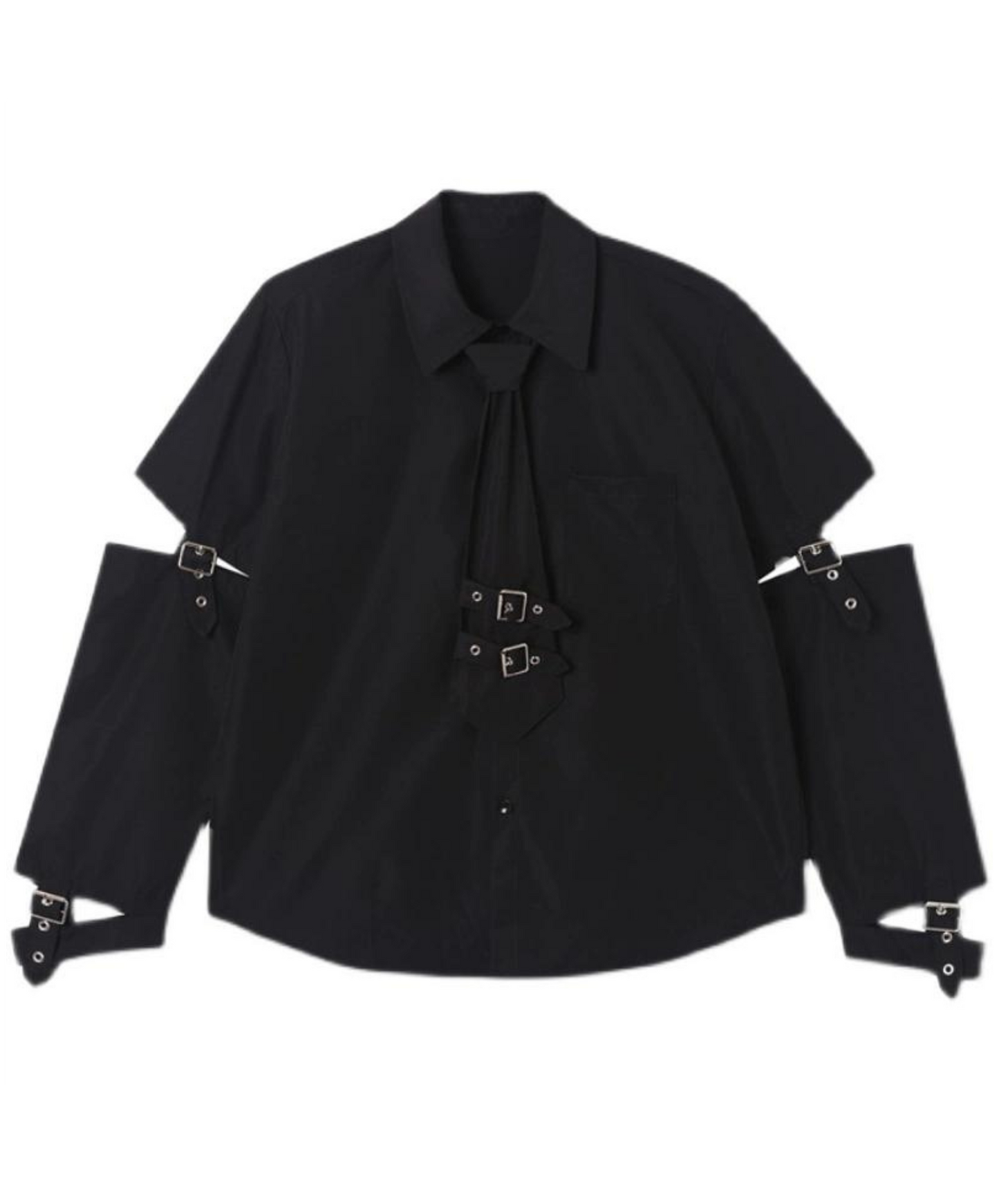 dark buckle decoration shirt EN1052