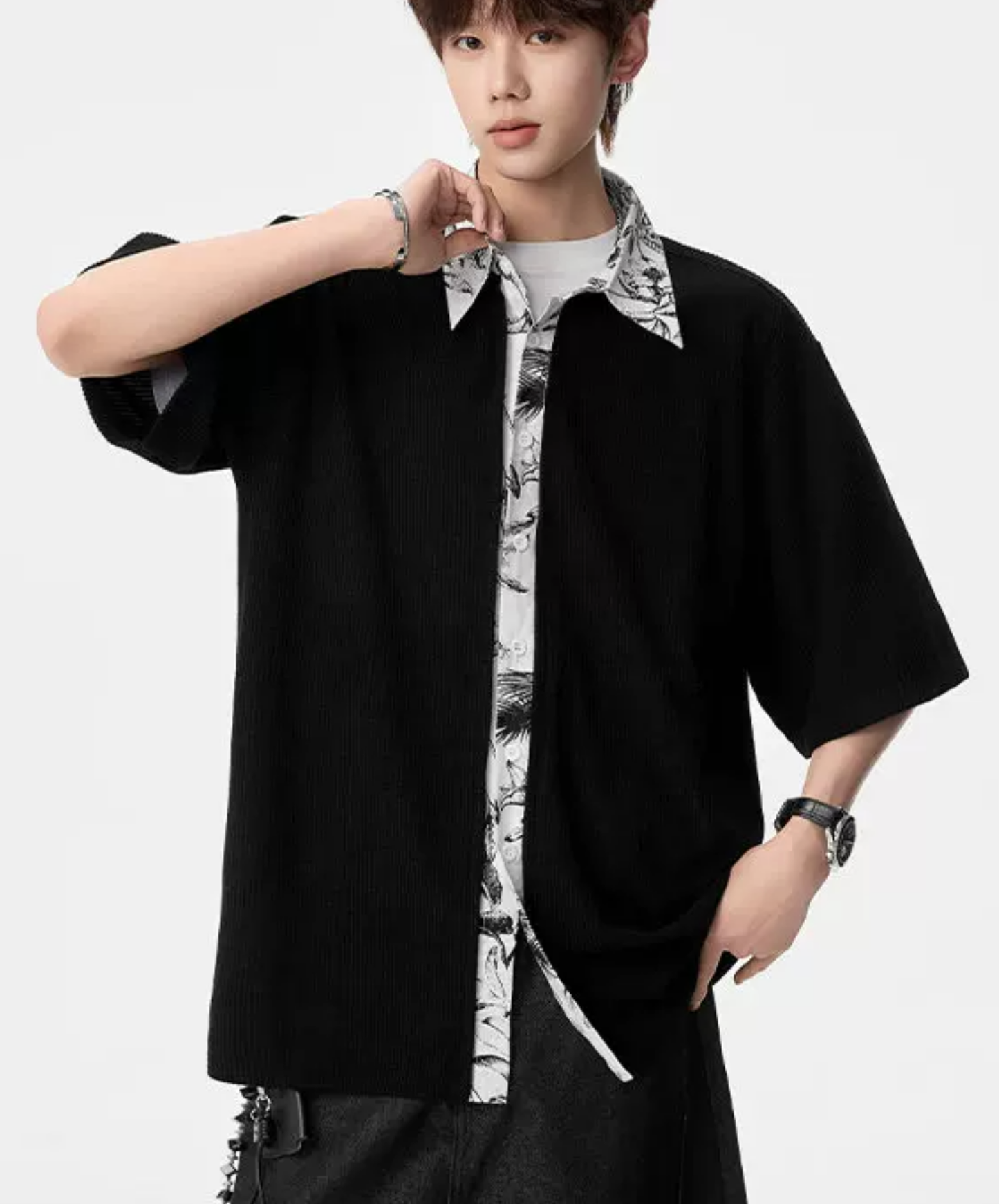 floral layered style shirt EN2857