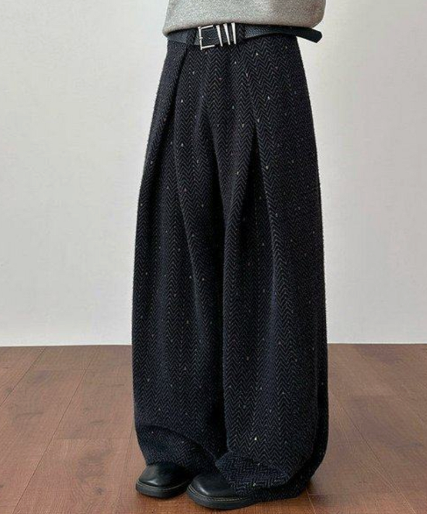 embroidery stripes wide pants EN2650