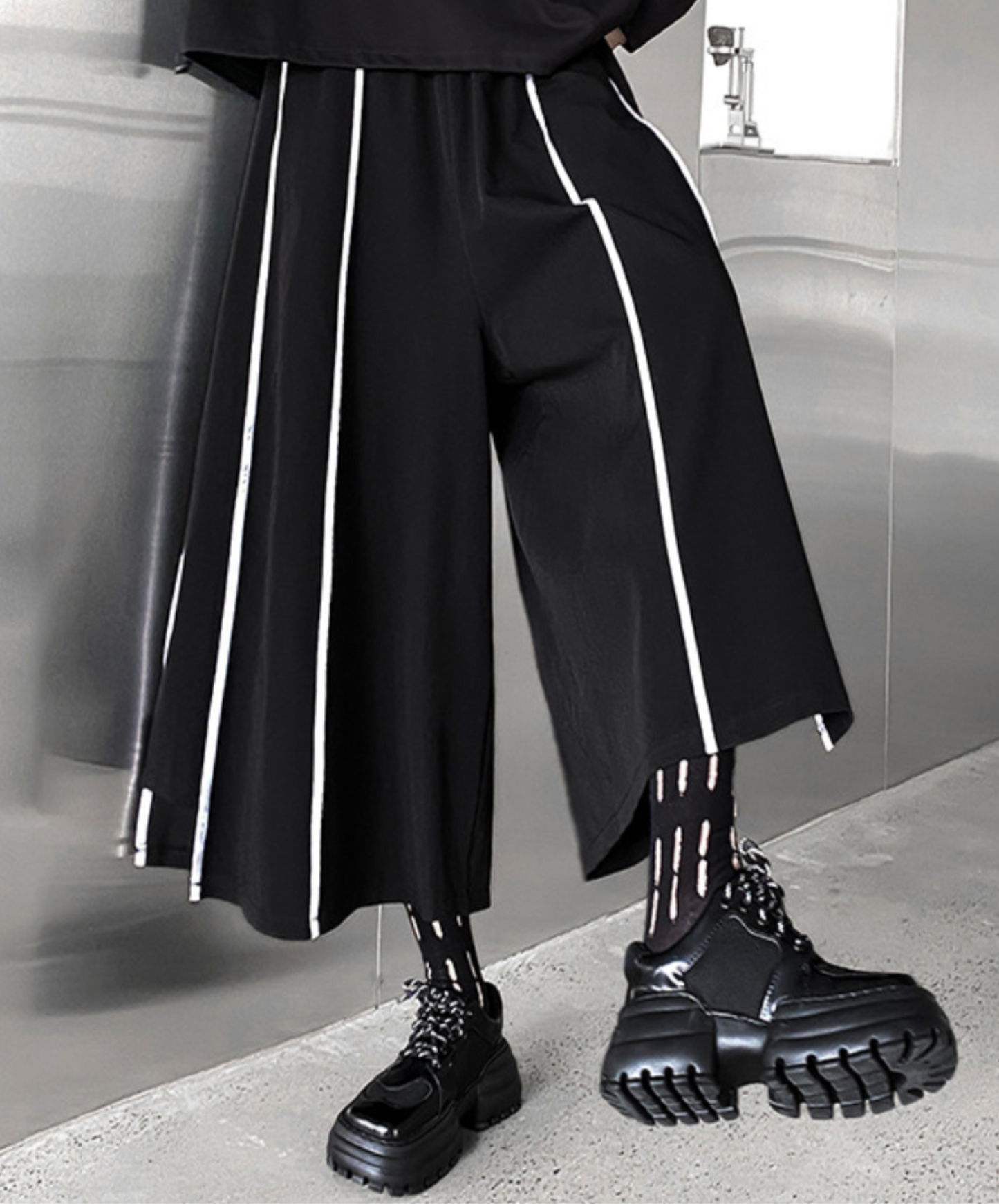 white line retro wide pants EN2304