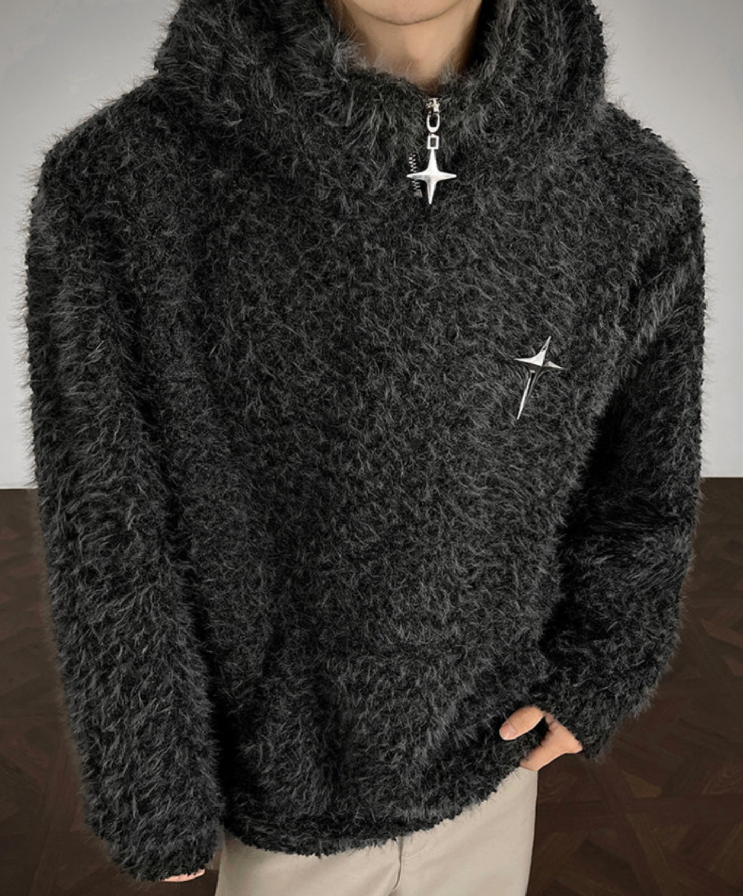 hooded turtleneck sweater EN2605