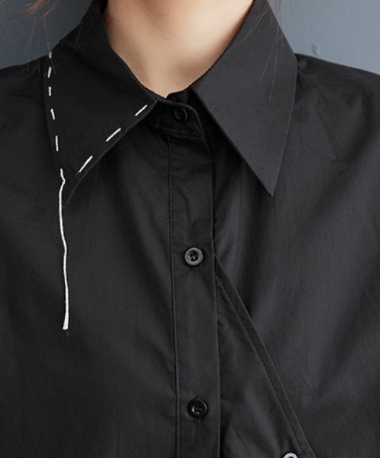 asymmetric stitch design short sleeves shirt EN2290