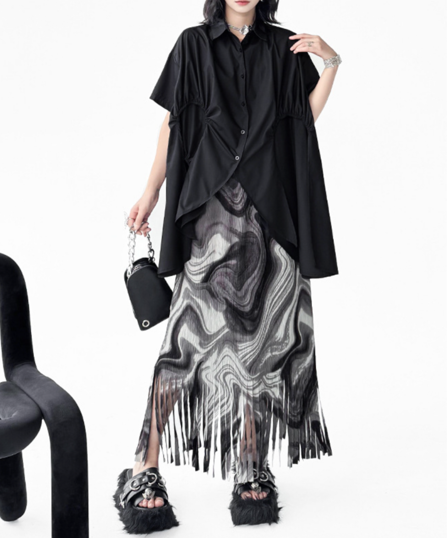 dark special browsing design long shirt EN2317