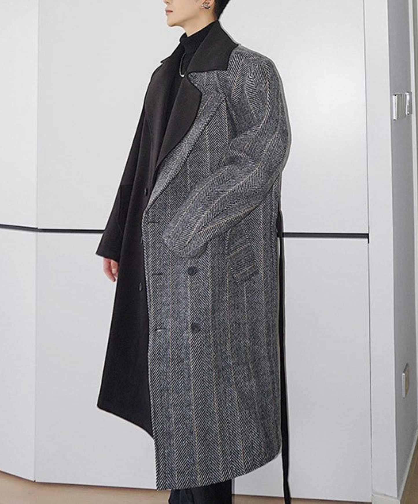 【style37】dark mode outfit set EN1410( coat+ pants set)