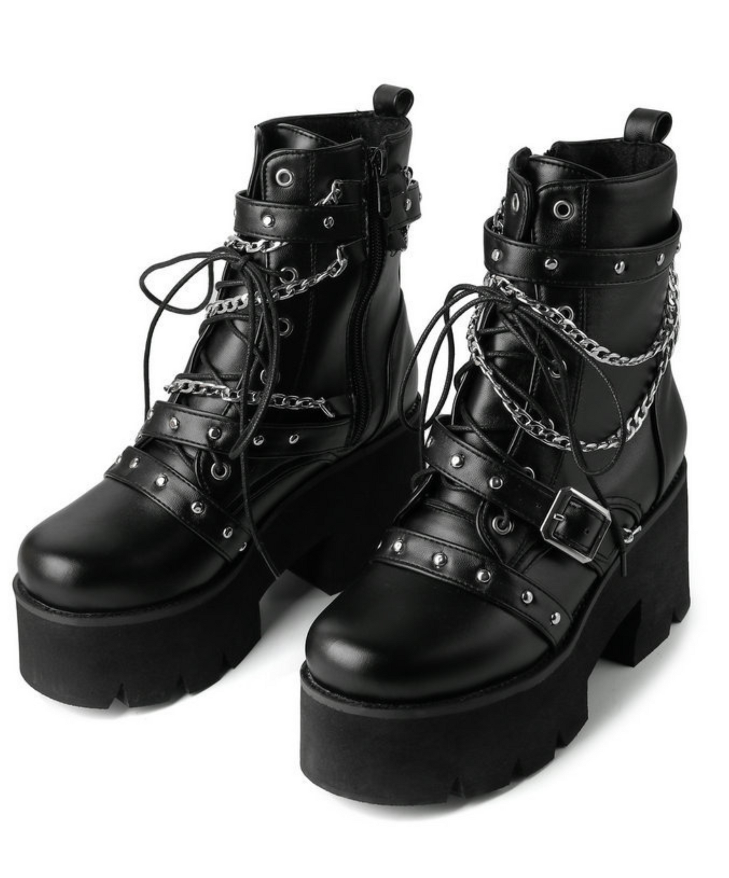 【style53】dark mode outfit set EN1850(shirt+ pants+ boots set)