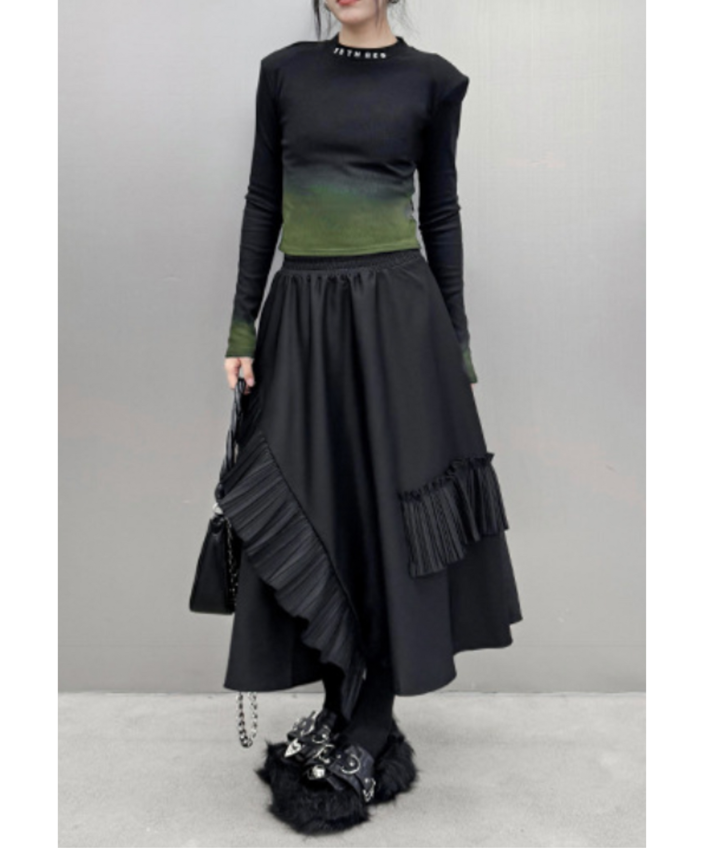 pleated ruffle decoration skirt EN2334