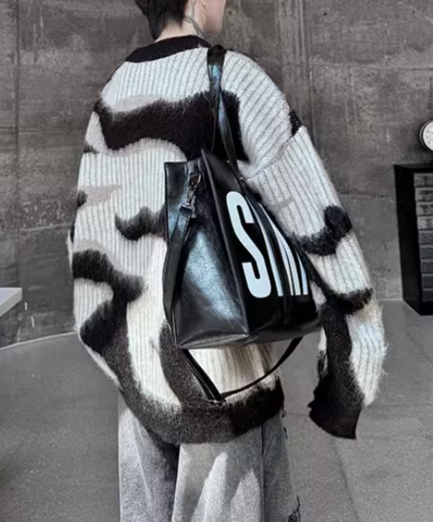 monotone marble sweater EN1873