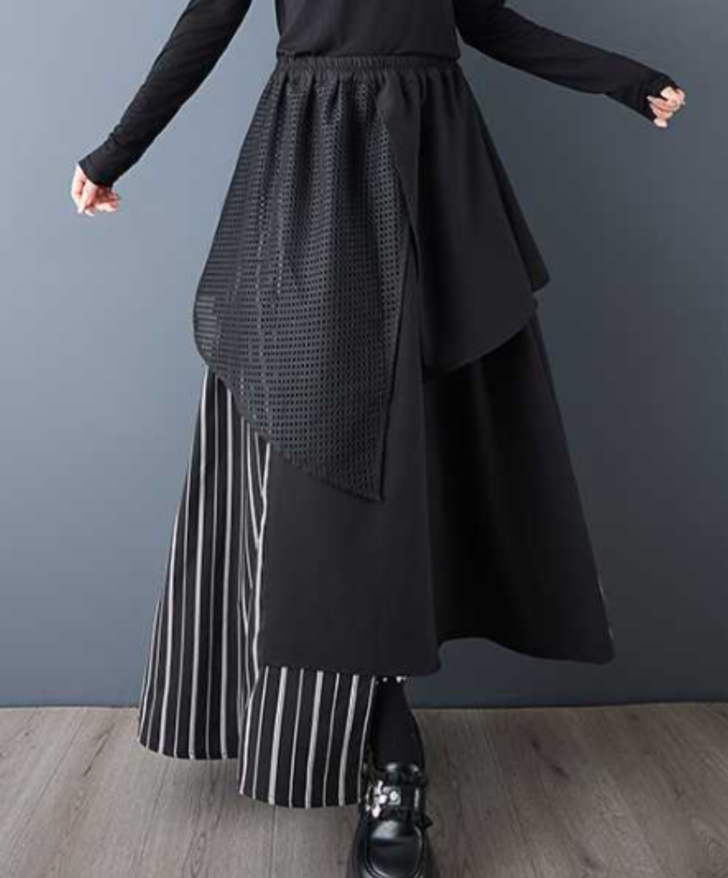 【style99】dark mode outfit set EN2948(shirt + skirt set)