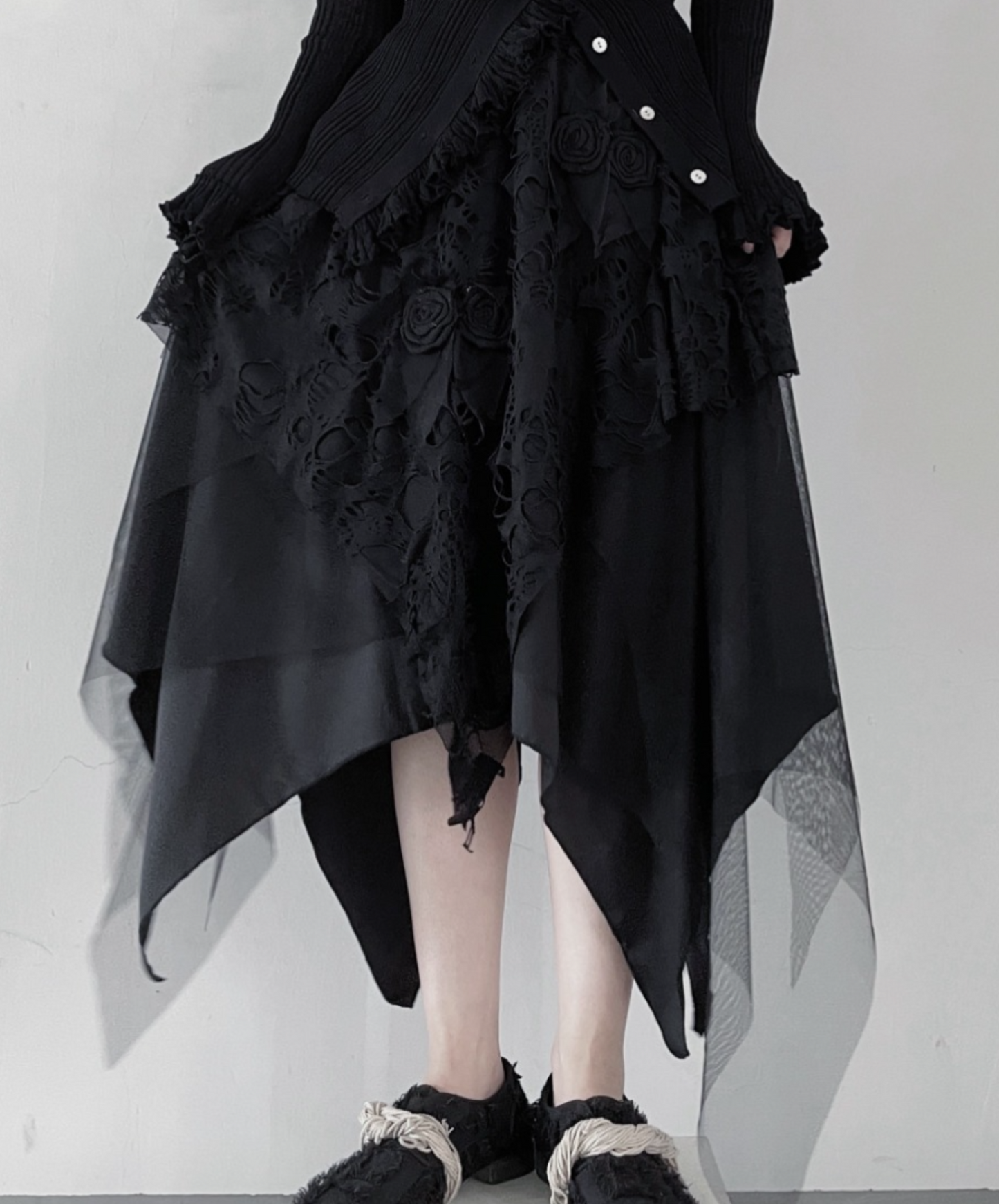【style47】dark mode outfit set EN1624(cardigan +skirt set)