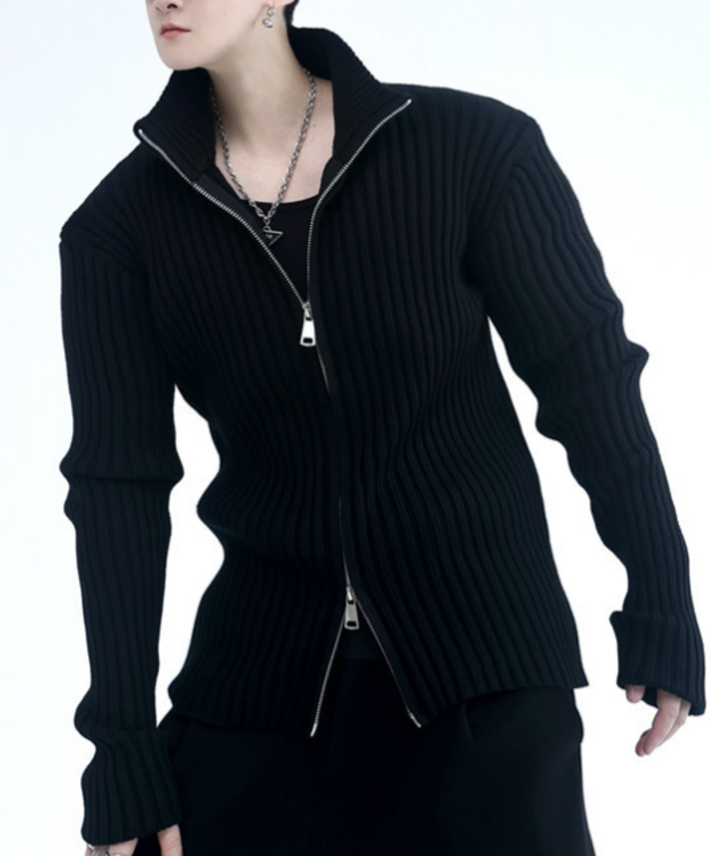 【style57】dark mode outfit set EN1854(jacket + sweater + pants set)