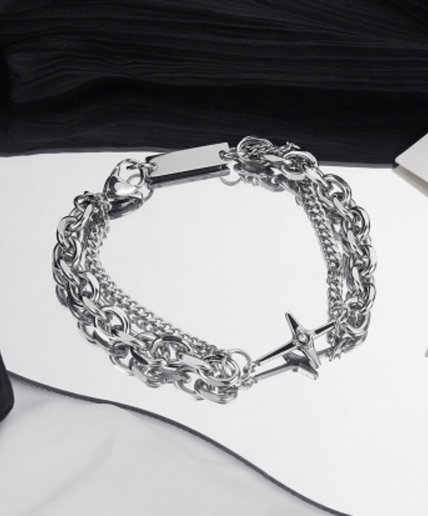 cross x double chain bracelet EN2027