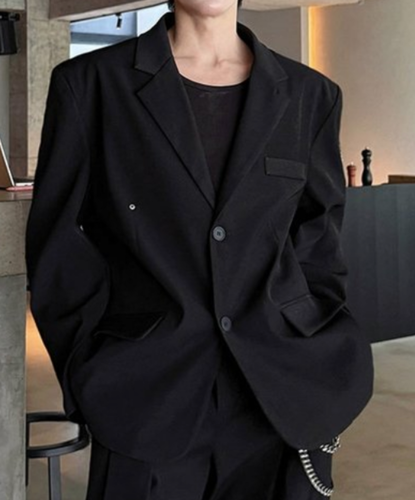 dark smooth texture jacket EN2308
