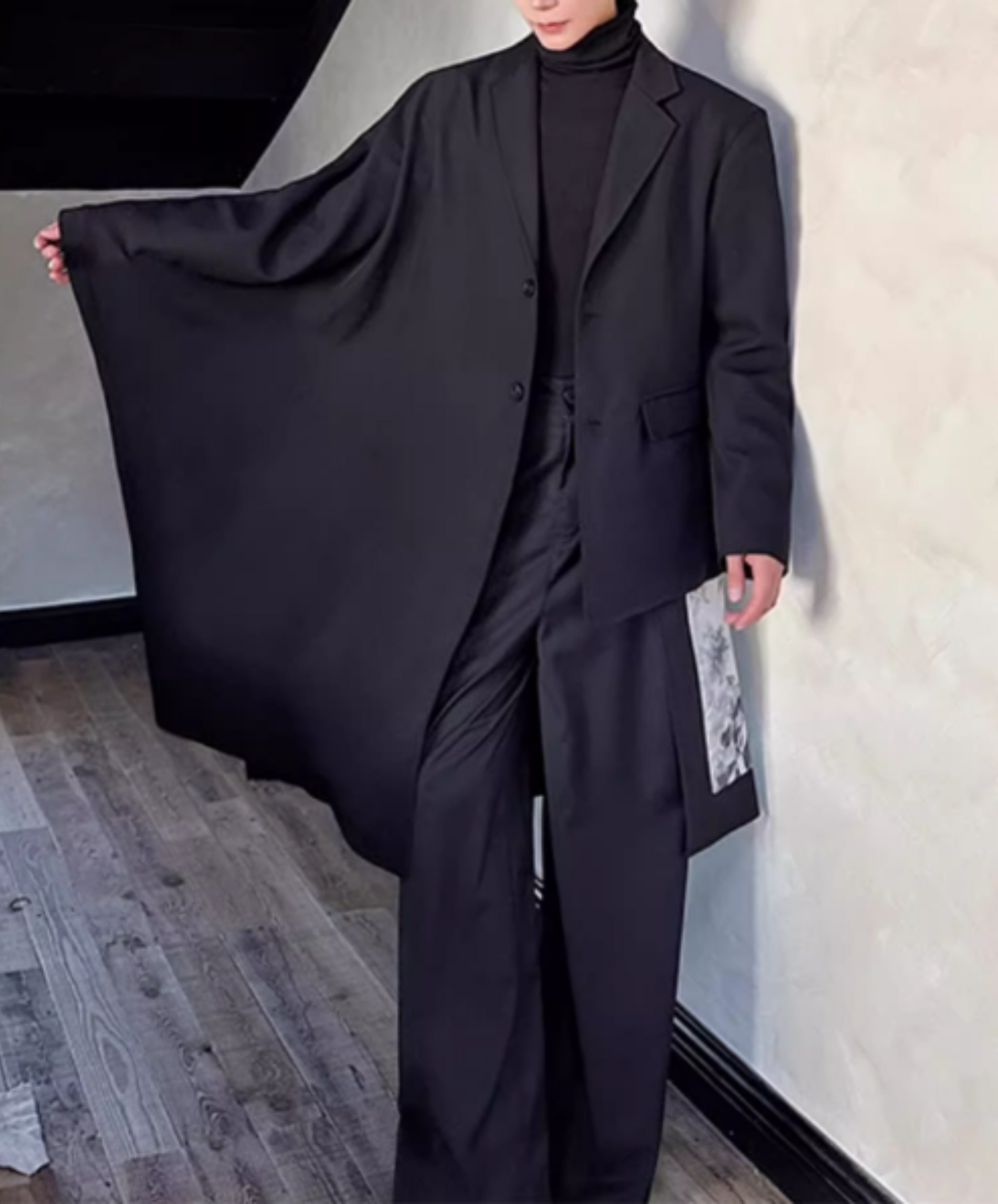 dark asymmetrical jacket EN1872