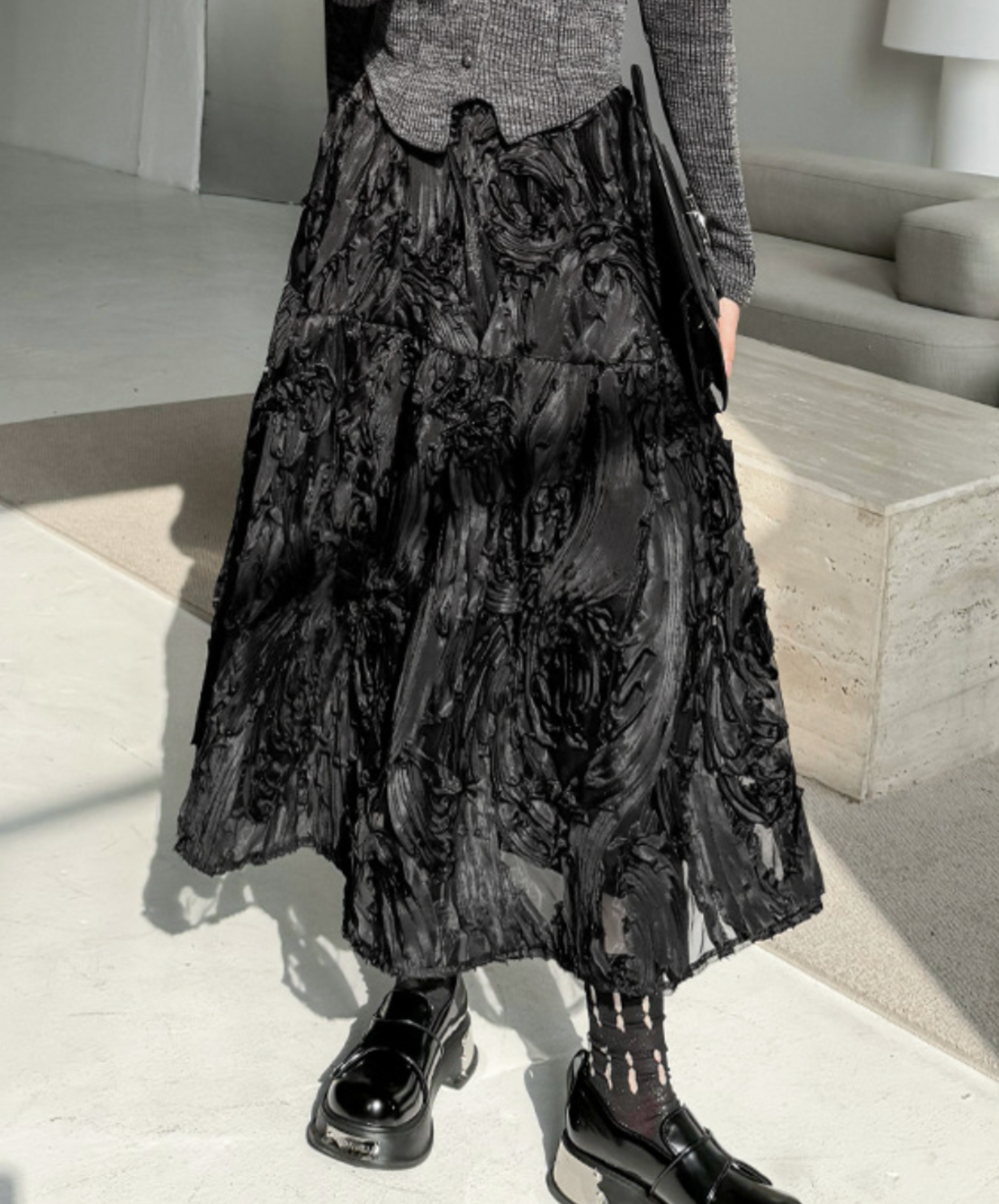 unique three-dimensional design skirt EN2275