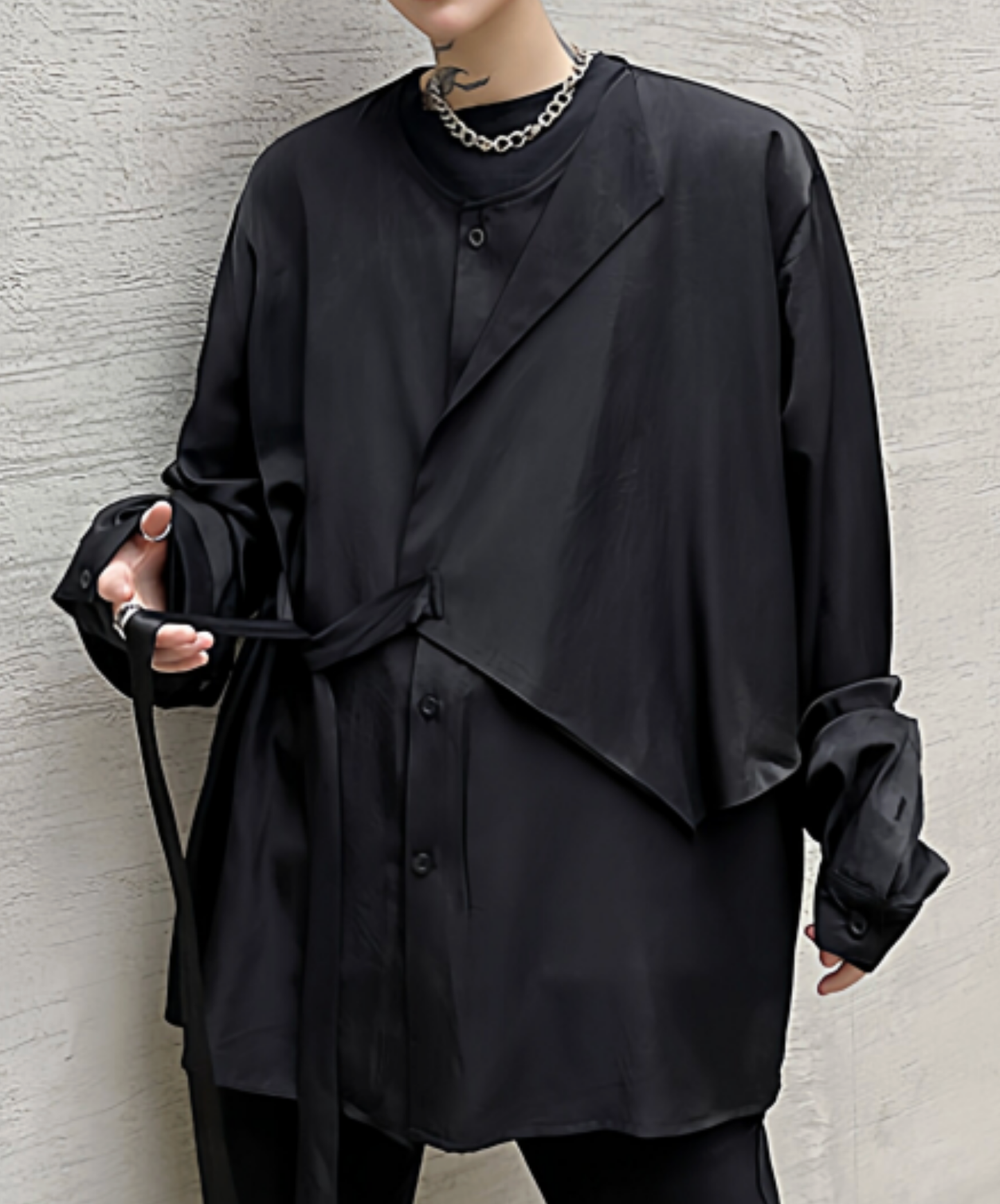 dark asymmetrical front shirt EN2763