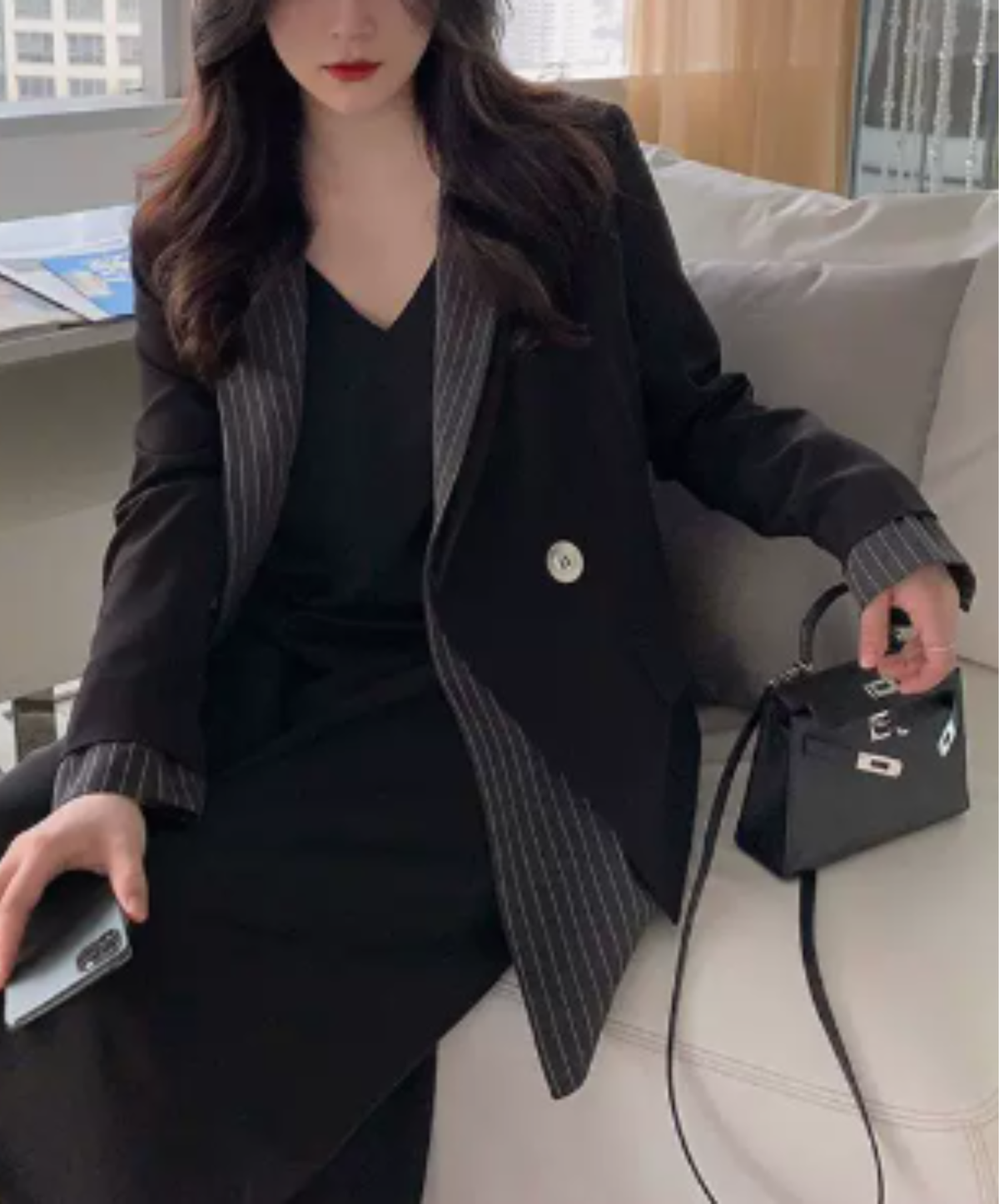 striped double-breasted design jacket EN3224