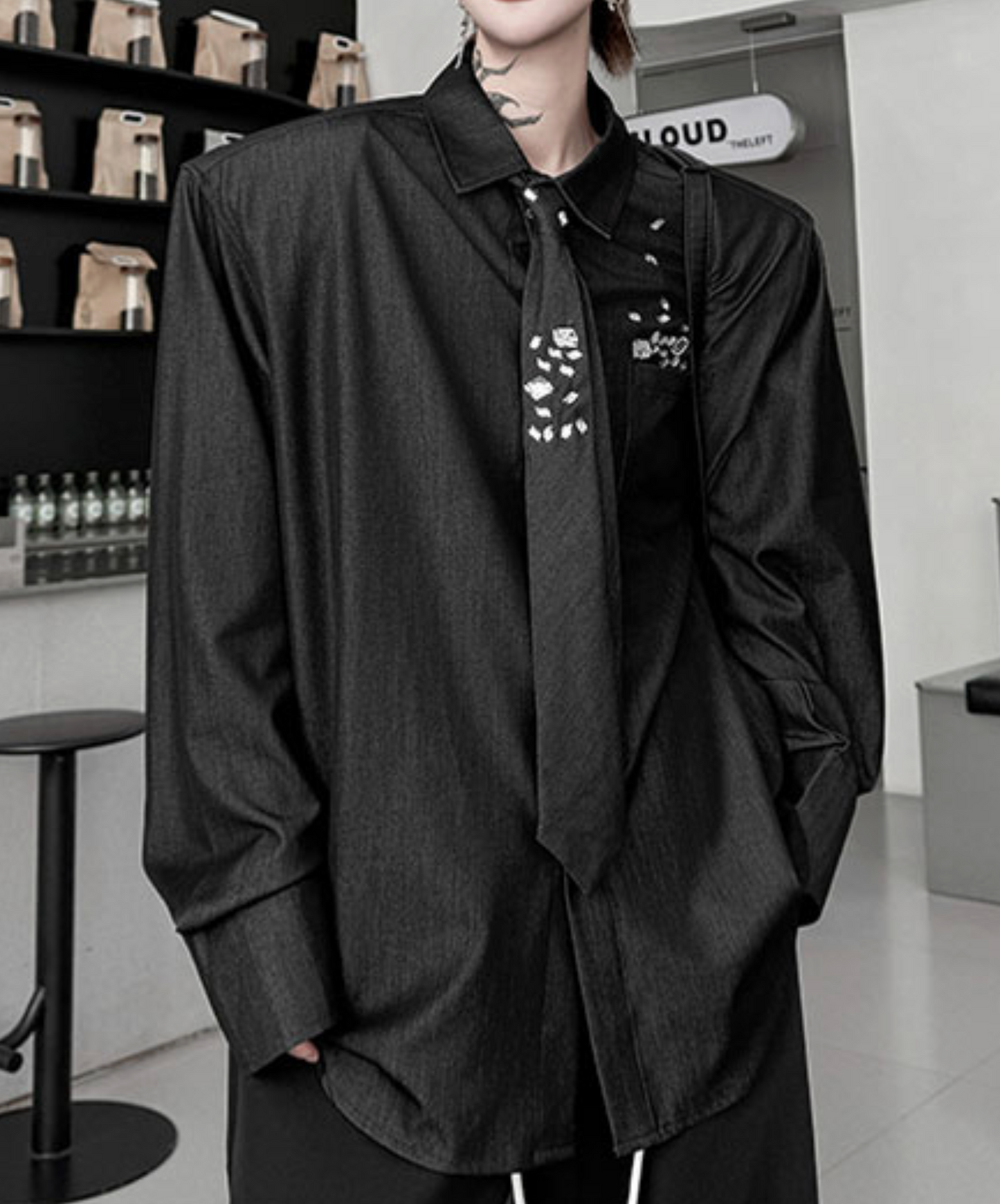 casual denim tie included shirt EN2470