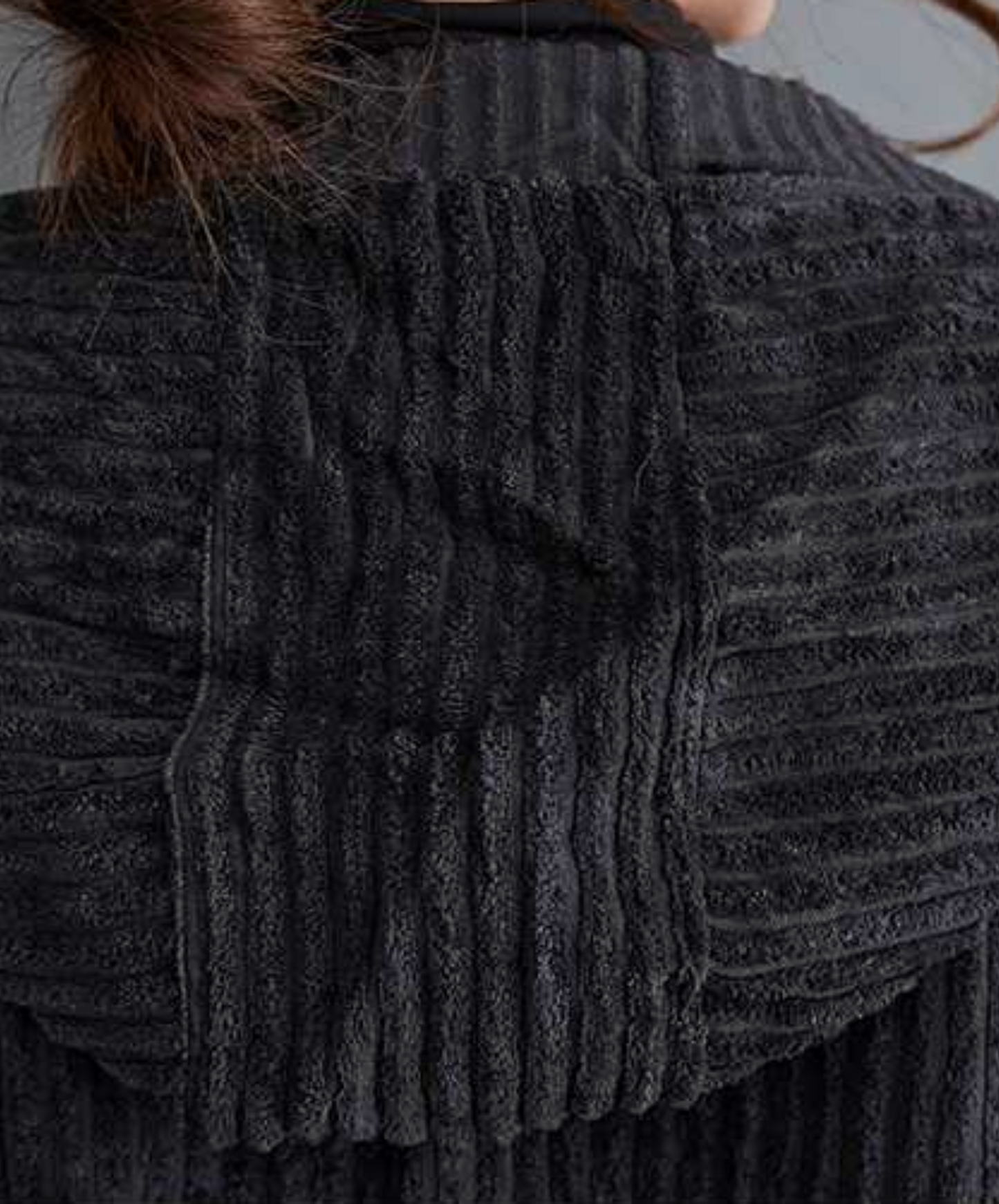 corduroy poncho hoodie EN2443