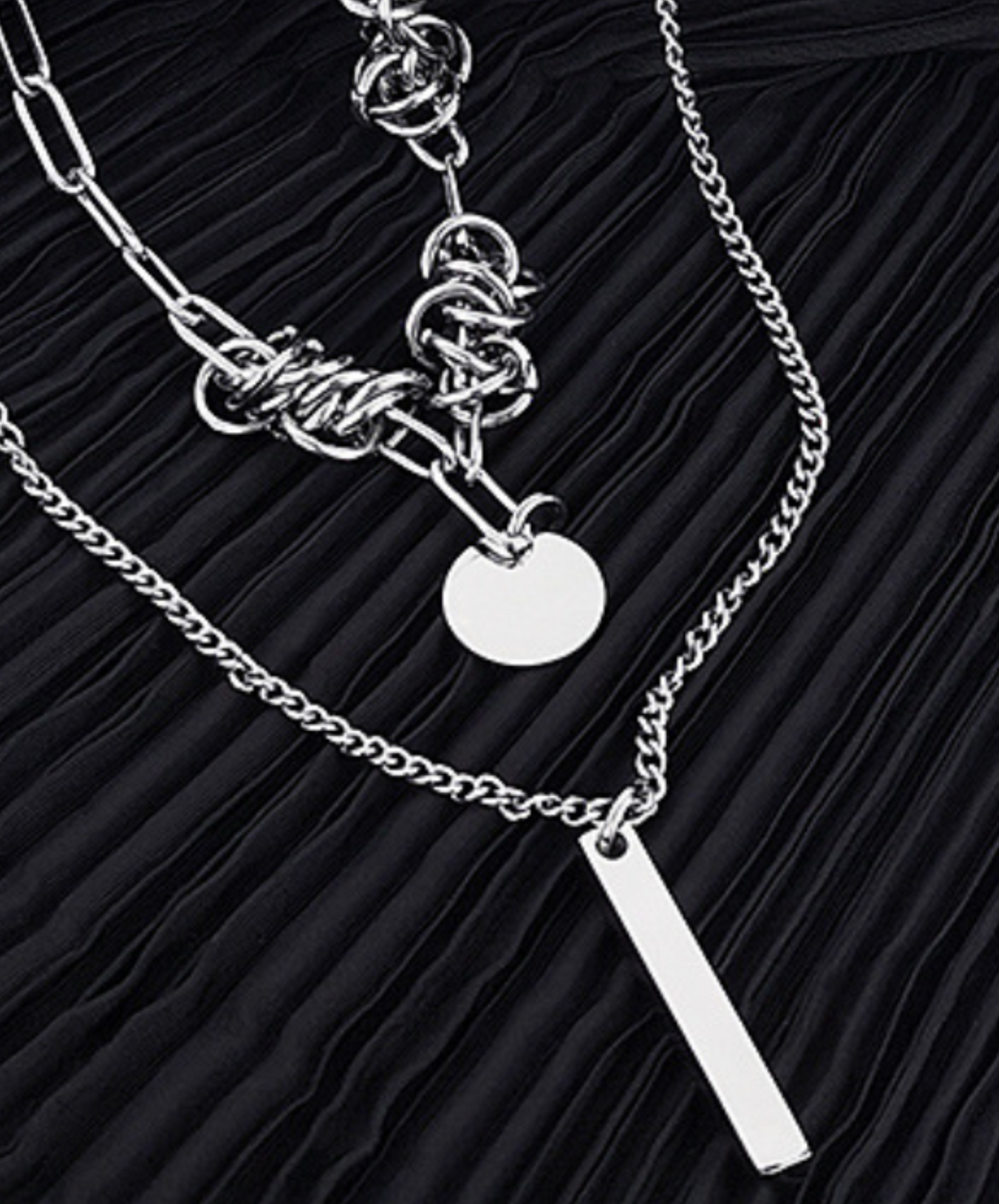 double chain titanium necklace EN1594
