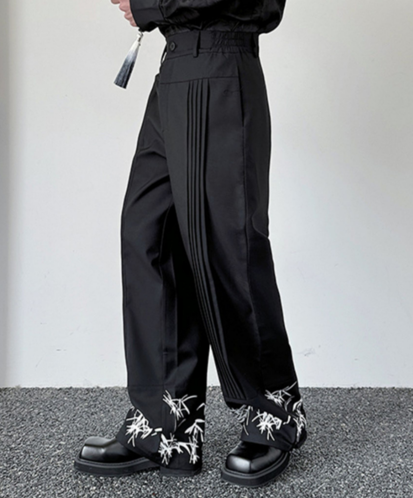 center press pleat design bamboo pants EN1632