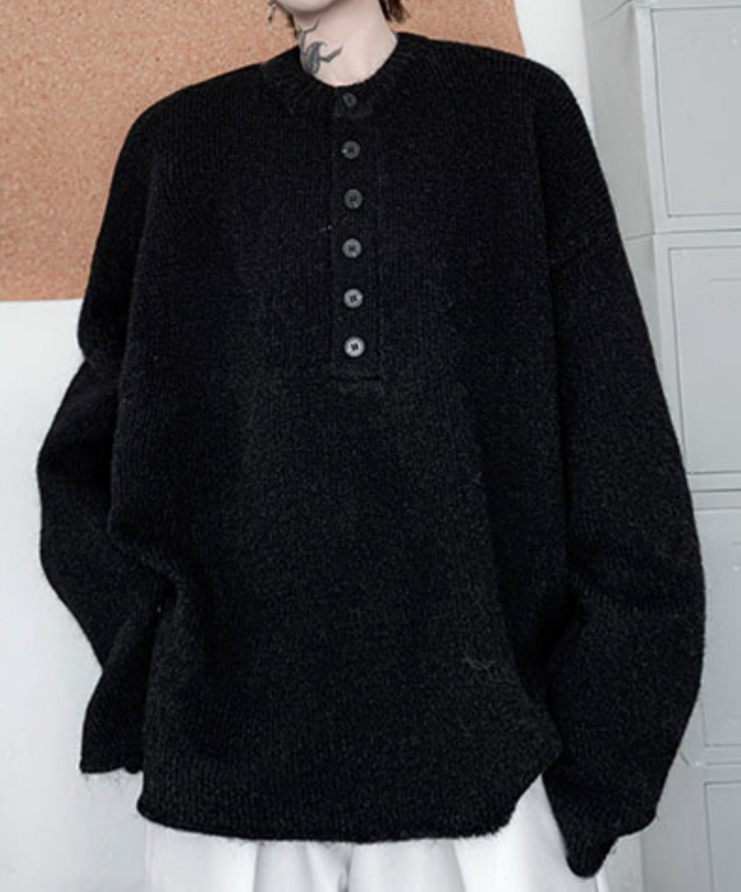 drop shoulder thick sweater EN2459