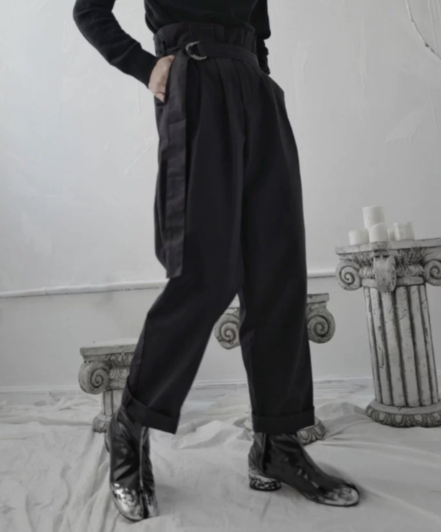 dark high waist pants EN1073
