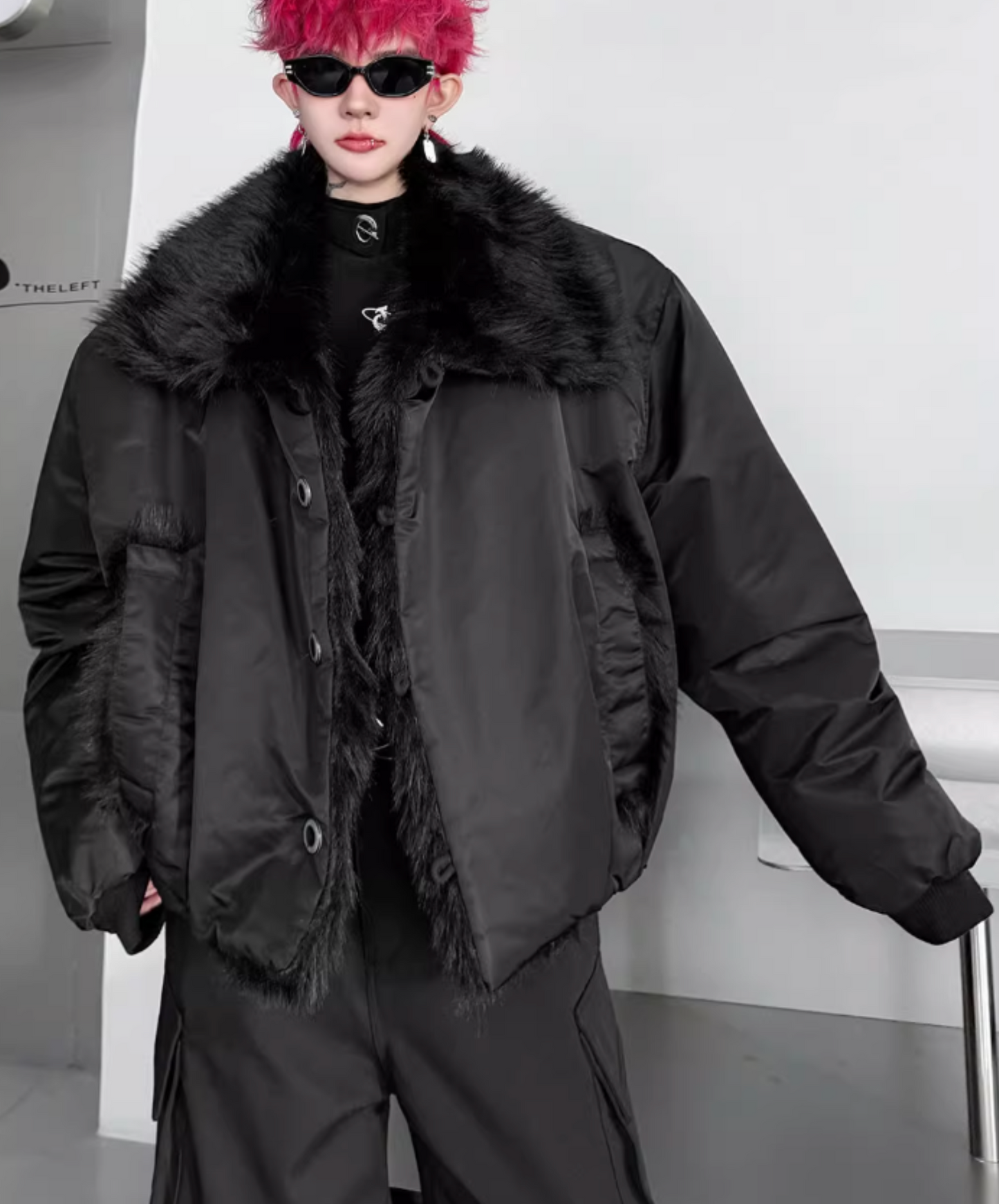 retro fur patchwork jacket EN2564