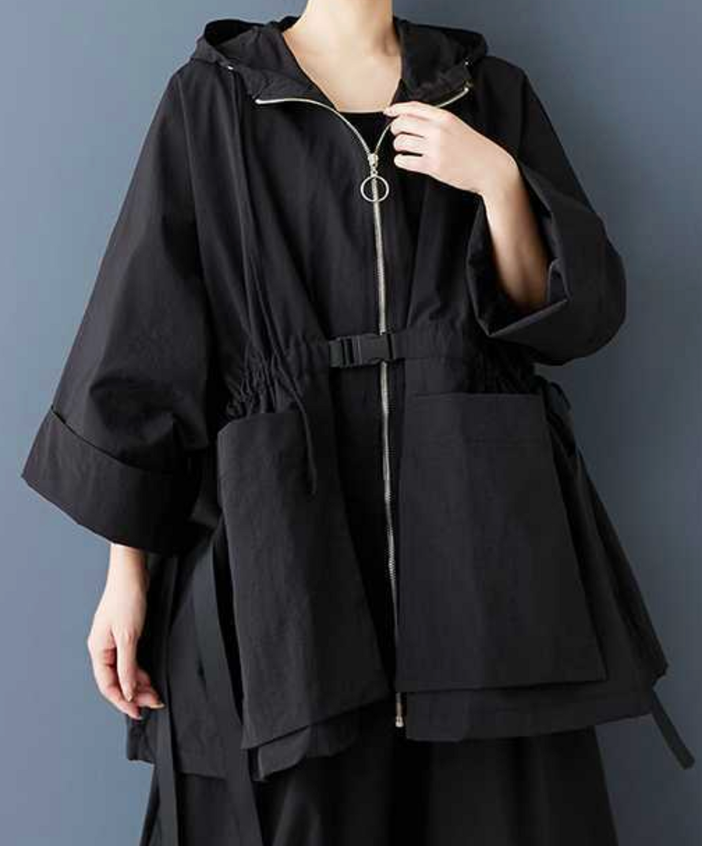 dark oversized waistband hoodie EN2451