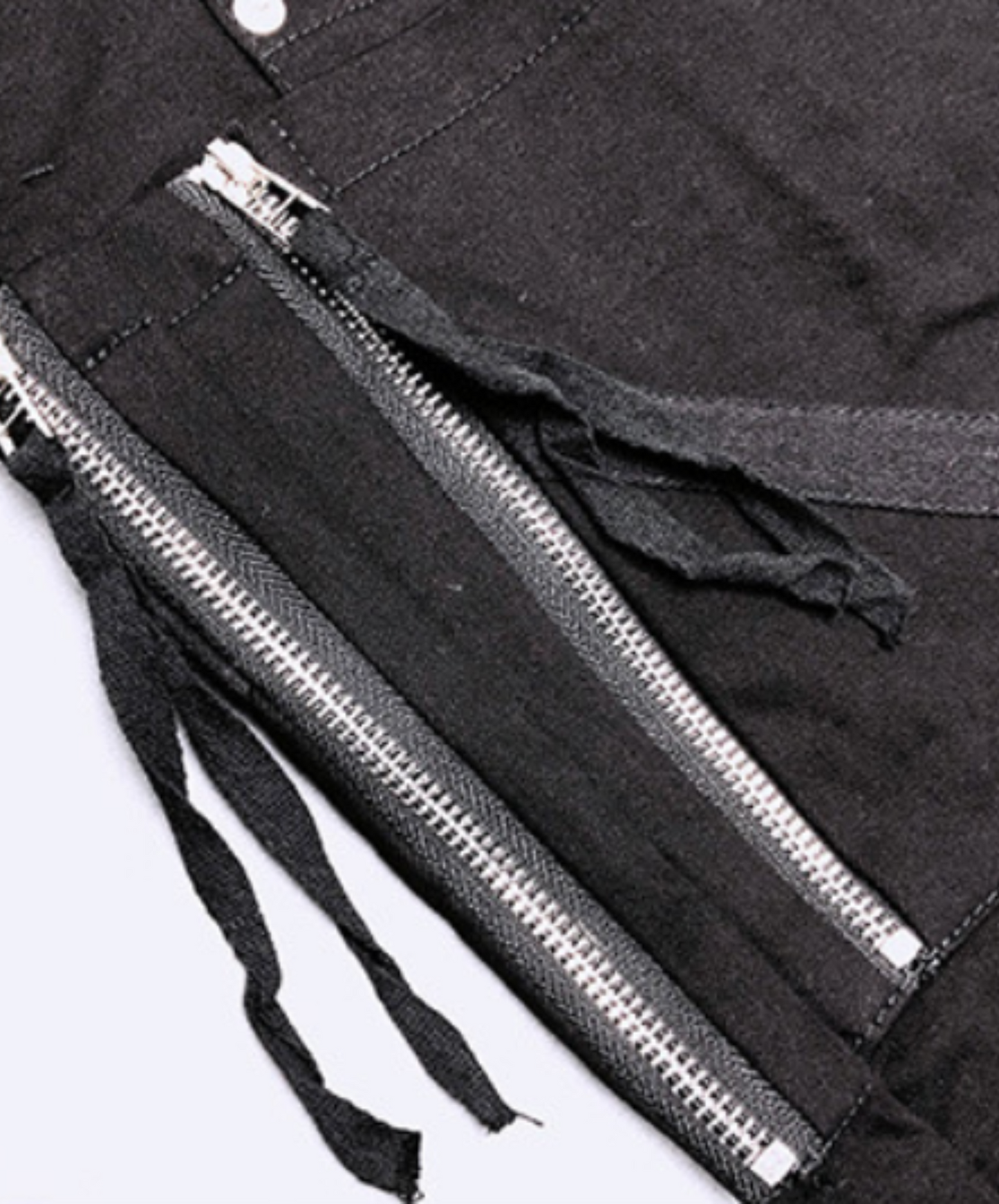 dark fringe x zipper x rivet decoration cargo pants EN2201
