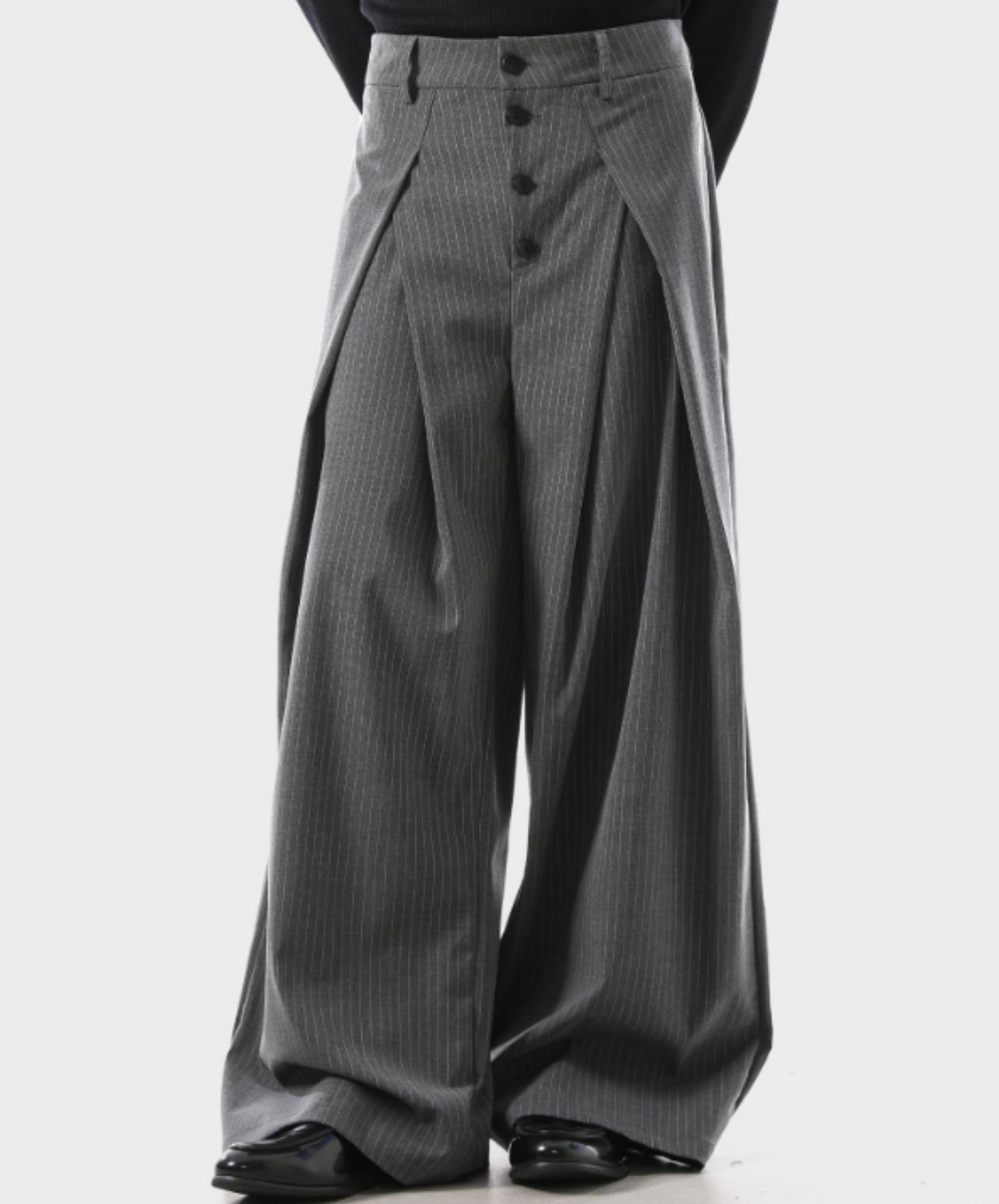 retro pleated design pants EN2640