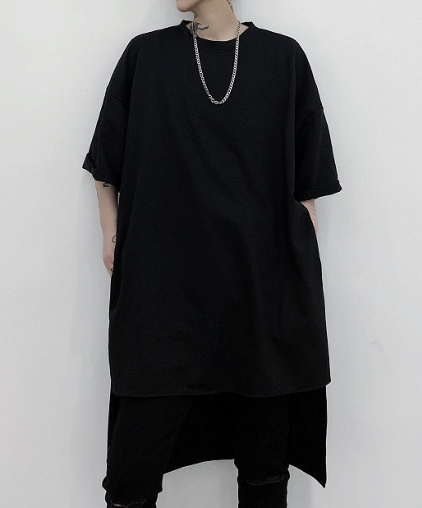 dark back long t-shirt EN1003