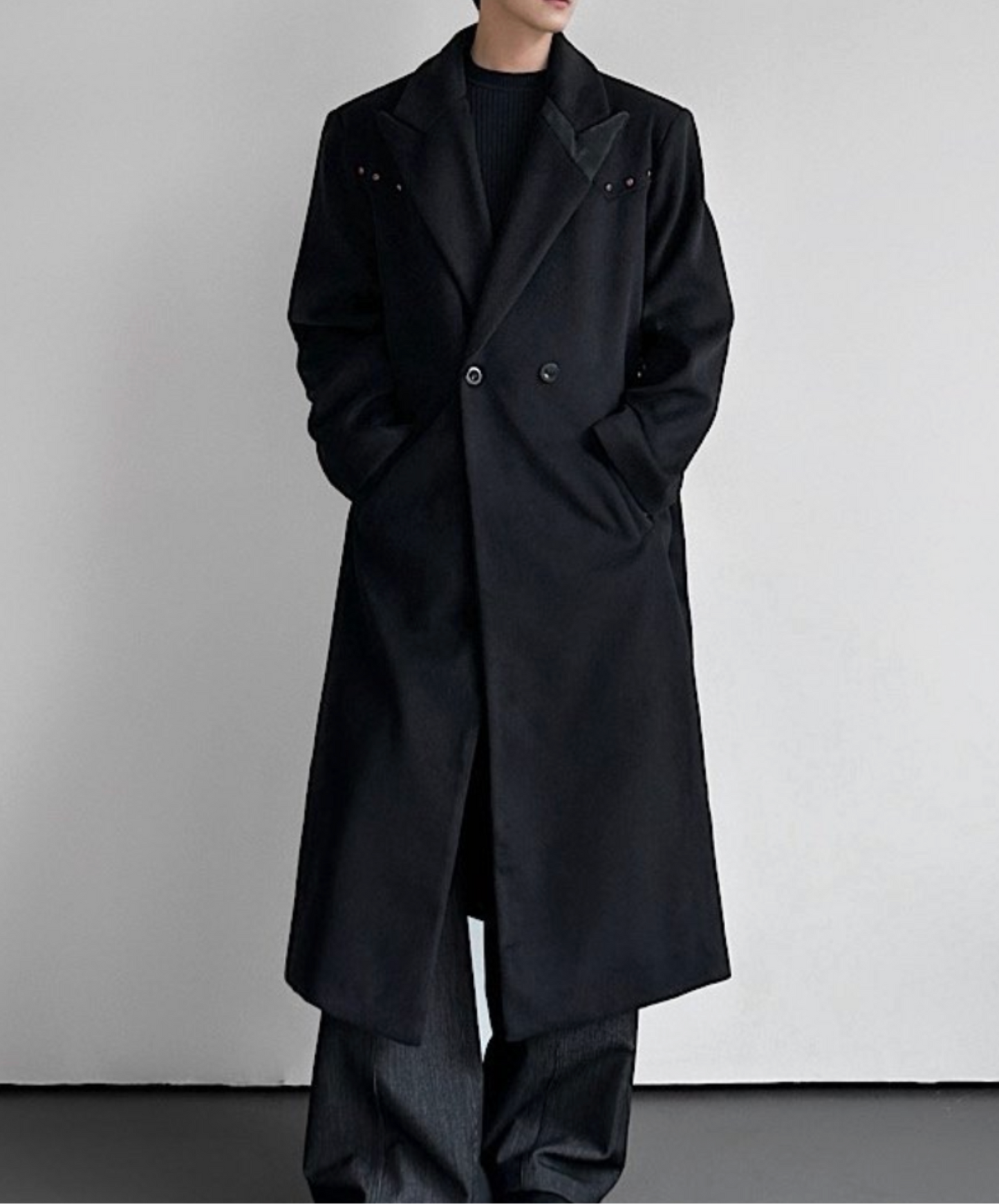 red rhinestone decorated long coat EN2602